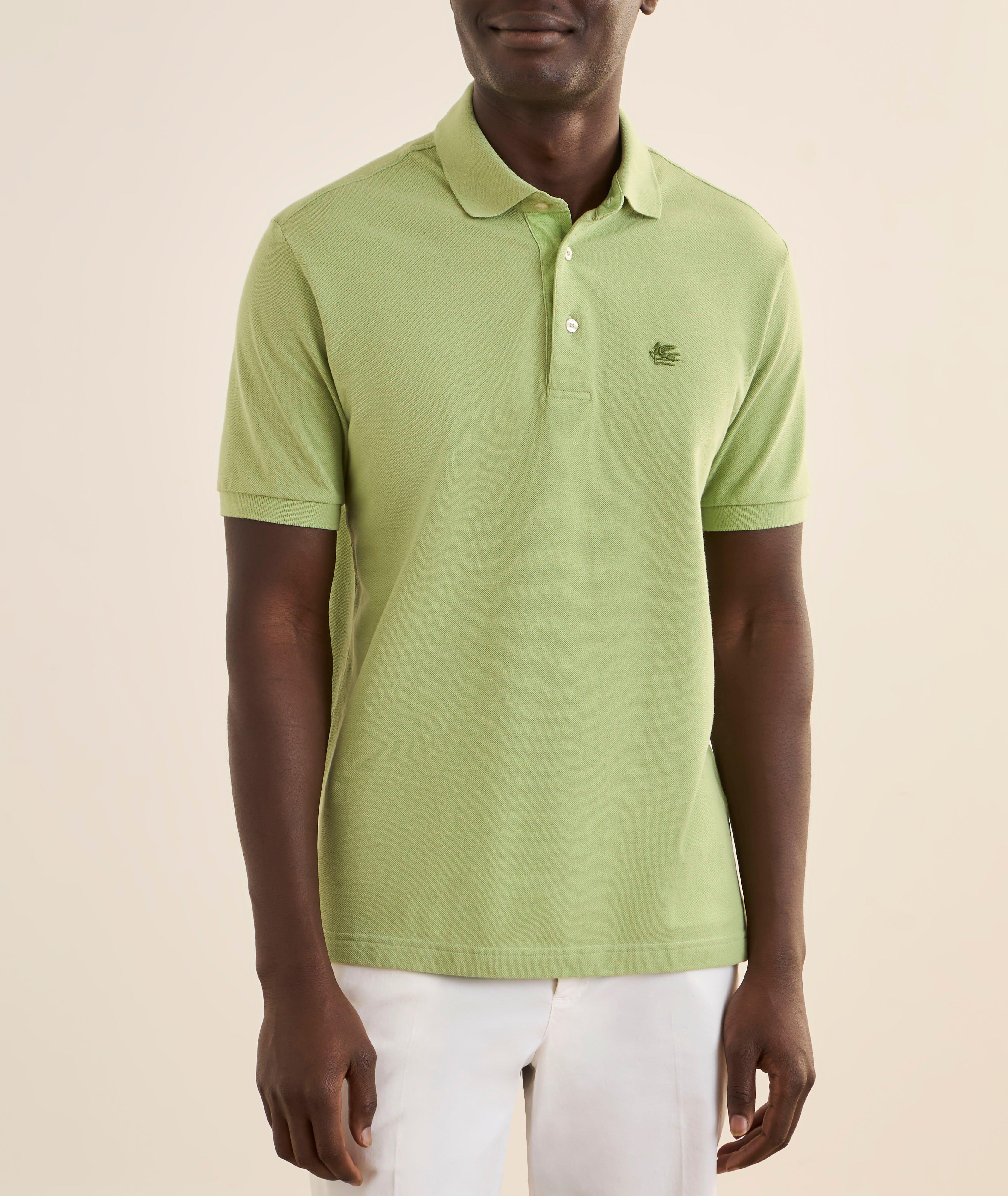 Paisley-Placket Cotton Piqué Polo  image 1