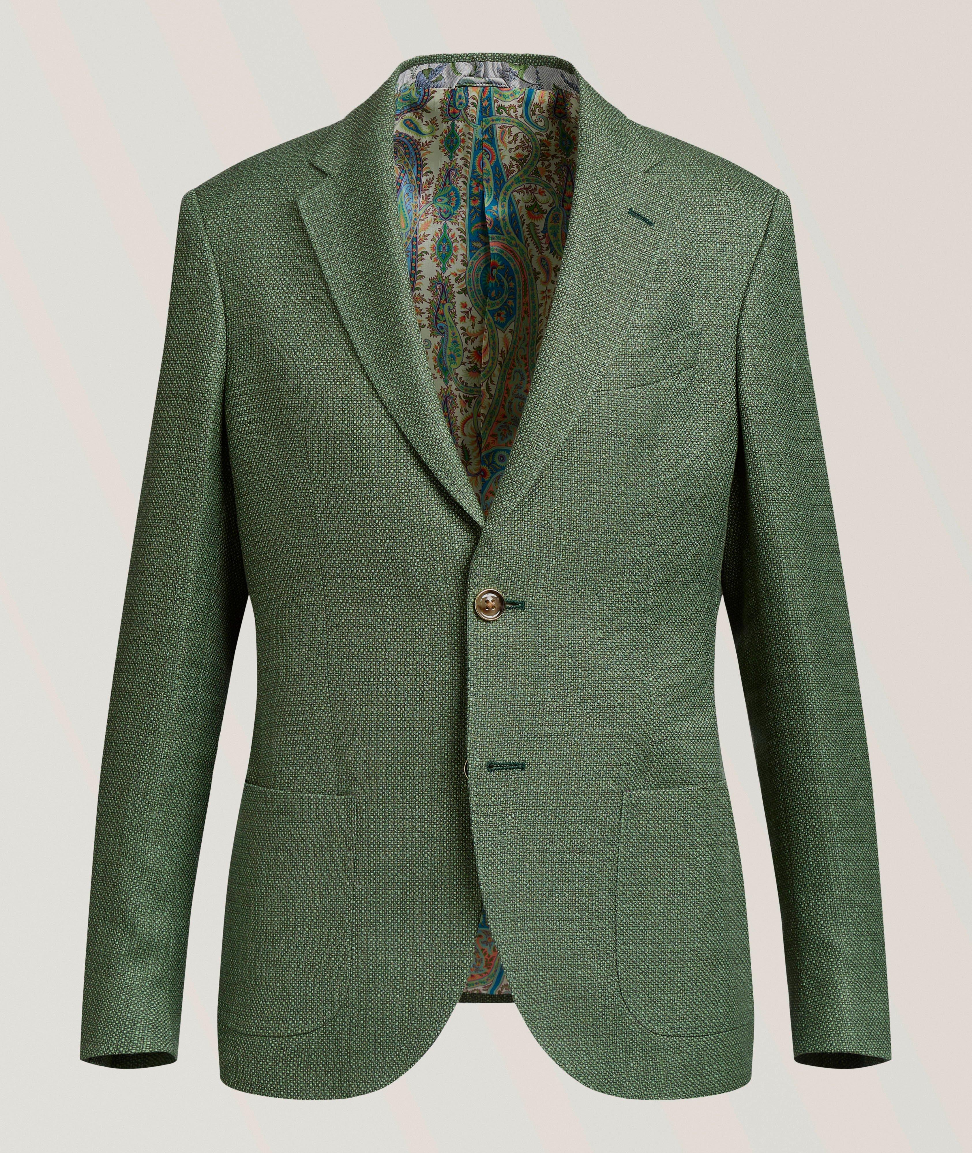 Etro Single-Breasted Wool Mouliné Jacket