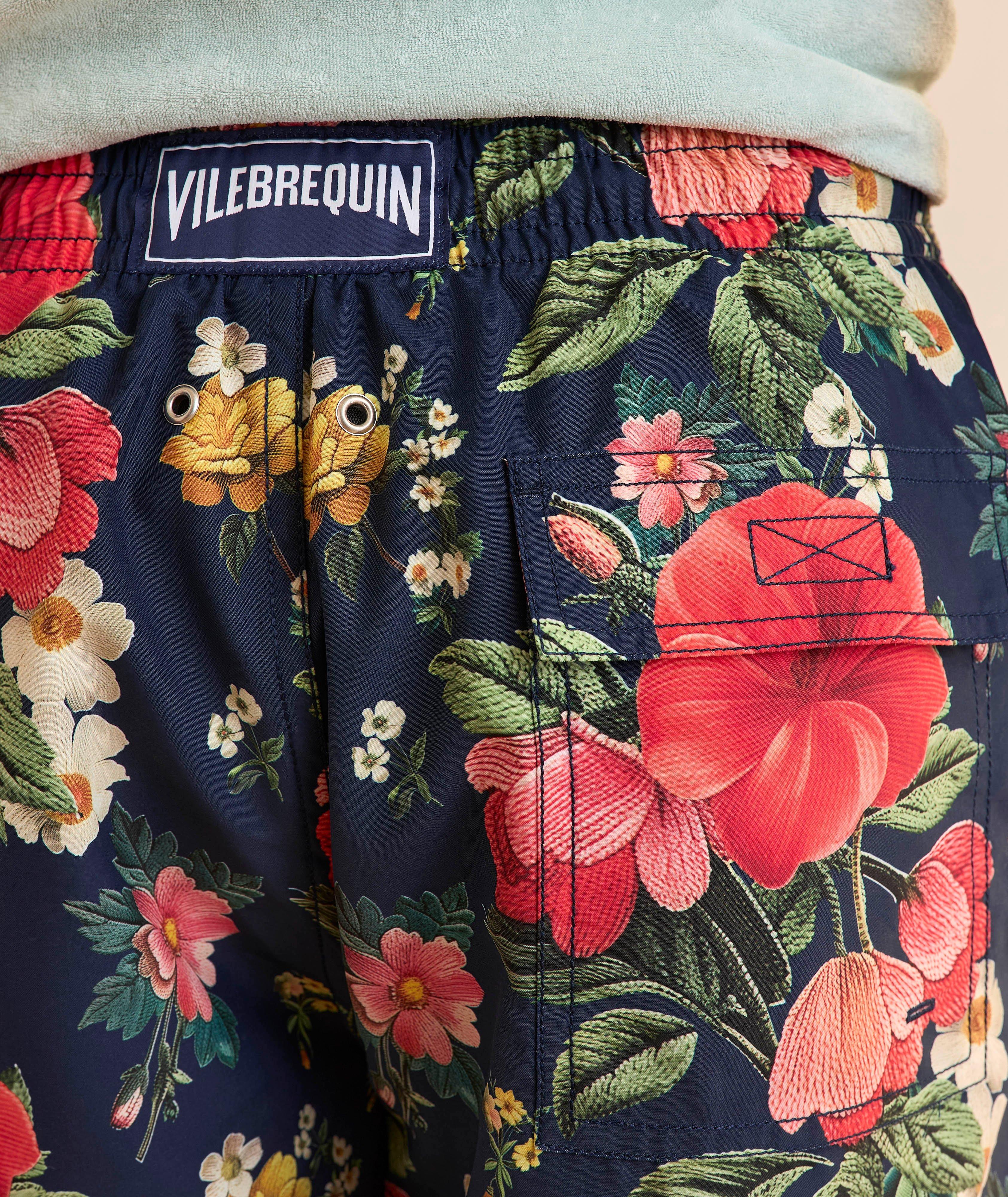 Short de bain imprimé fleurs brodées image 3