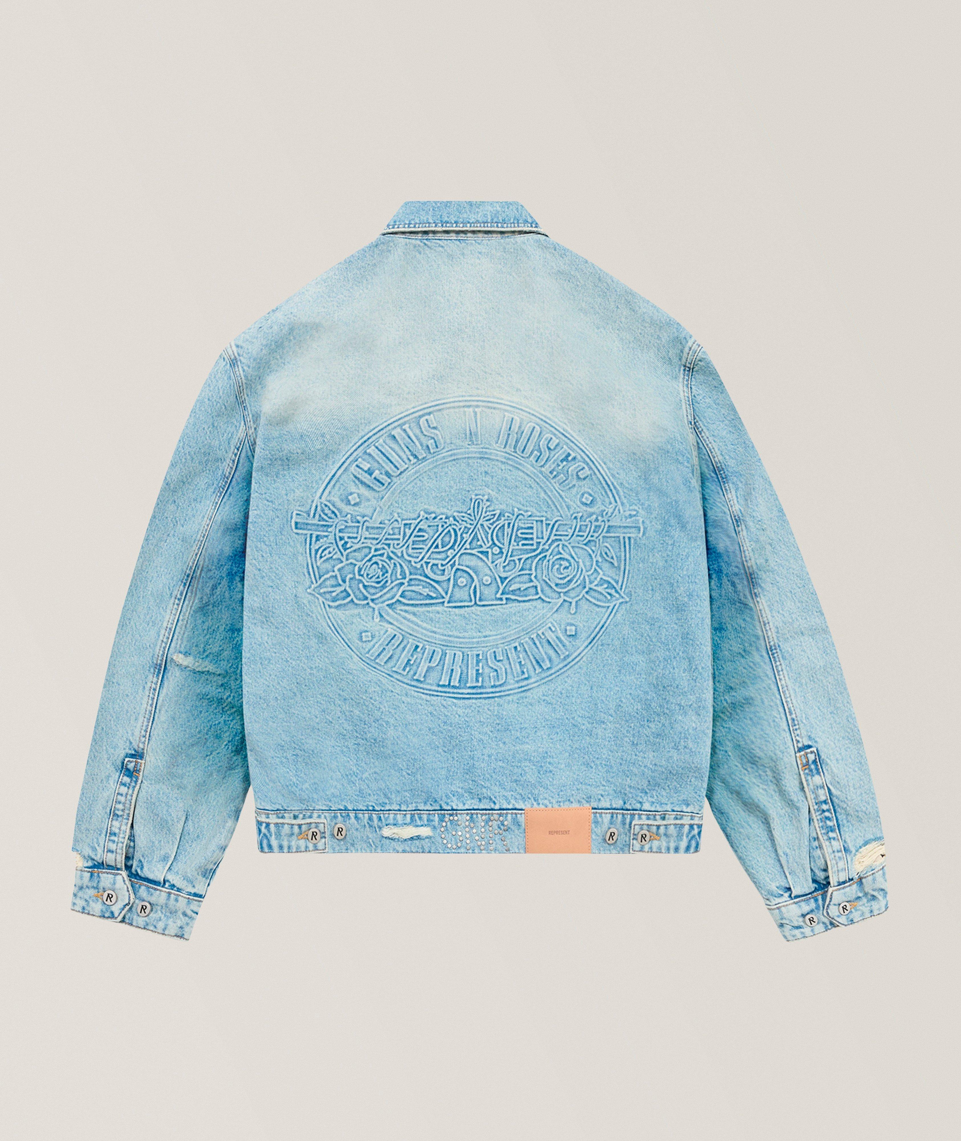 X Guns N' Roses Distressed Denim Jacket image 1