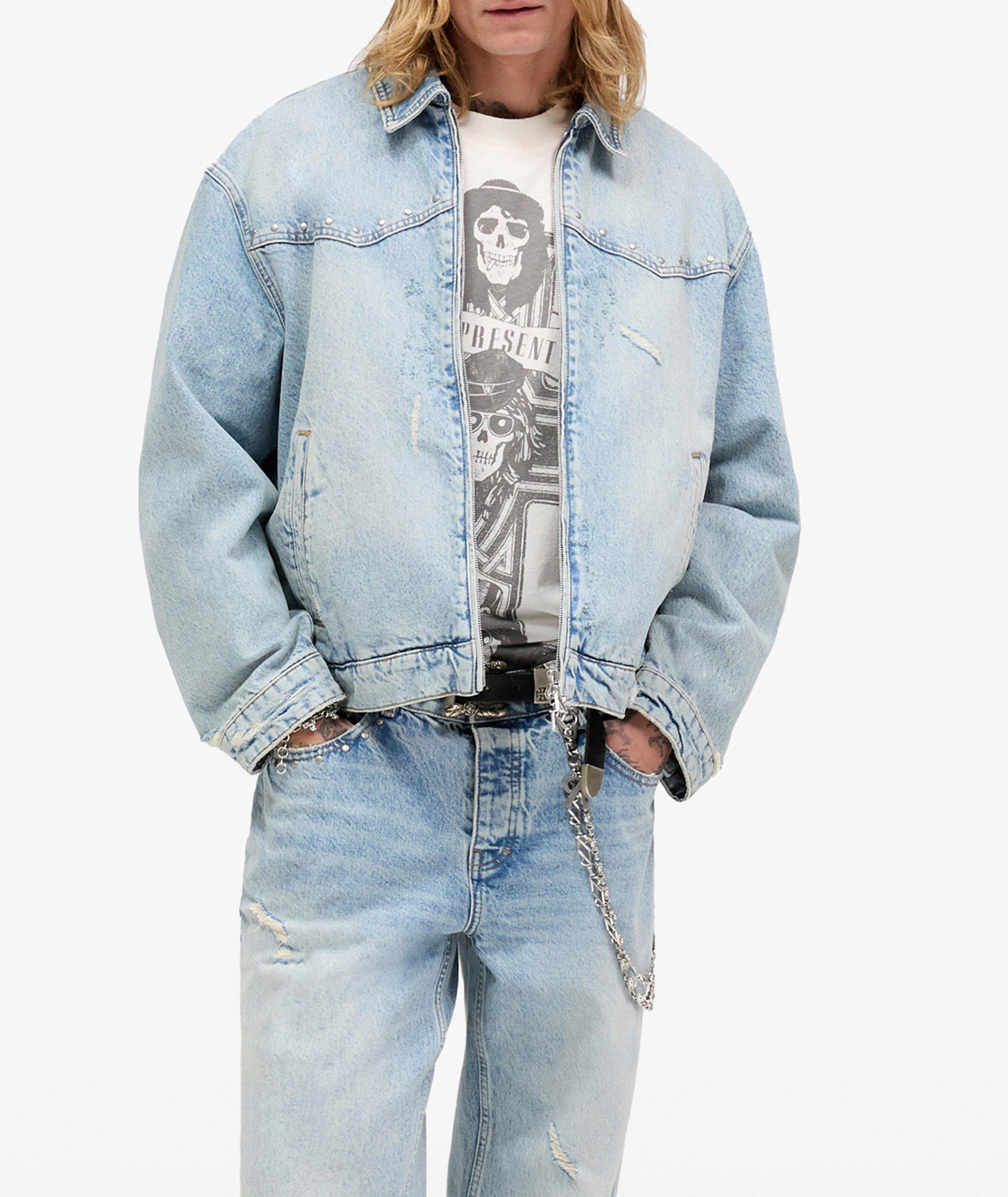 X Guns N' Roses Distressed Denim Jacket image 2