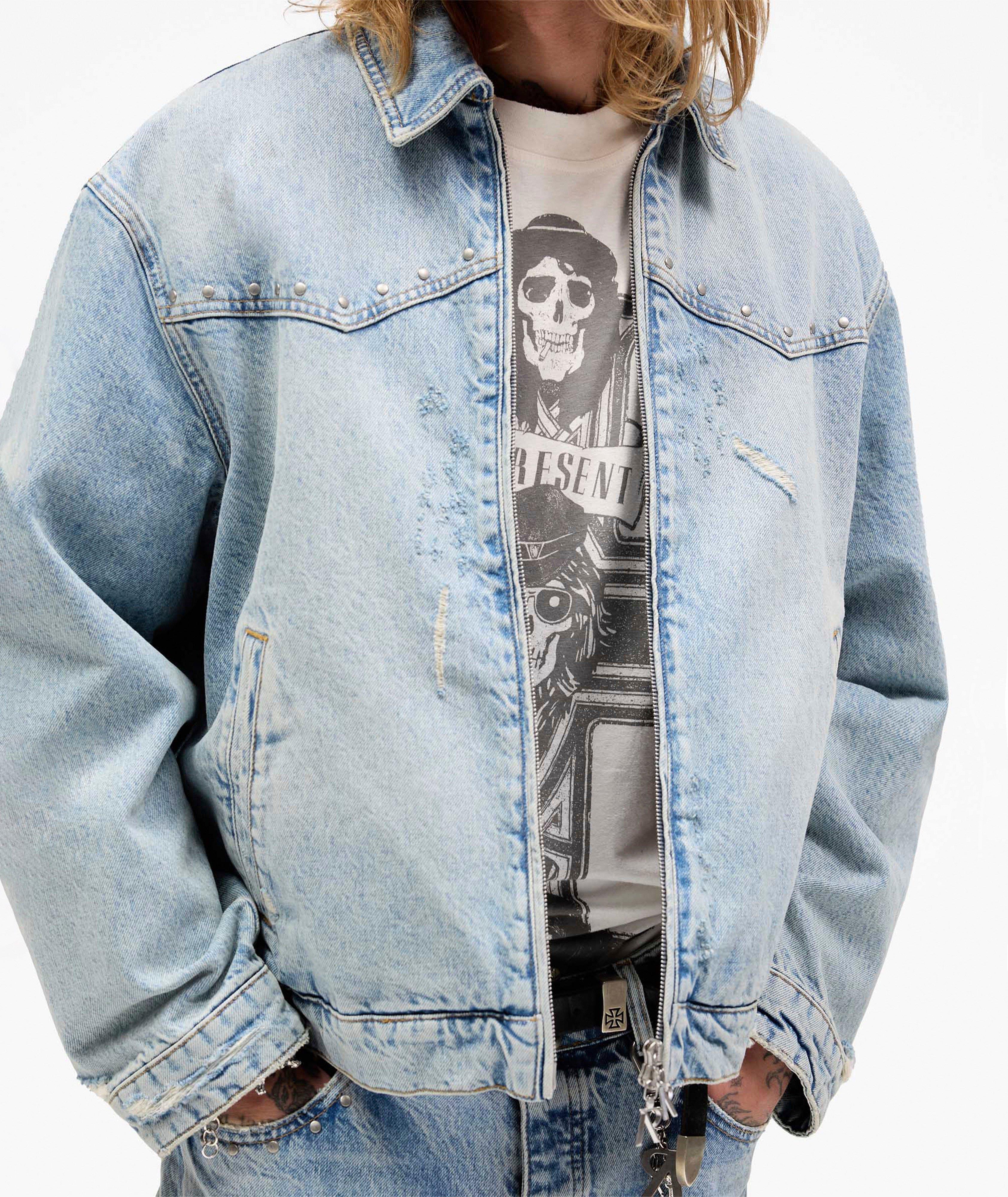 X Guns N' Roses Distressed Denim Jacket image 4