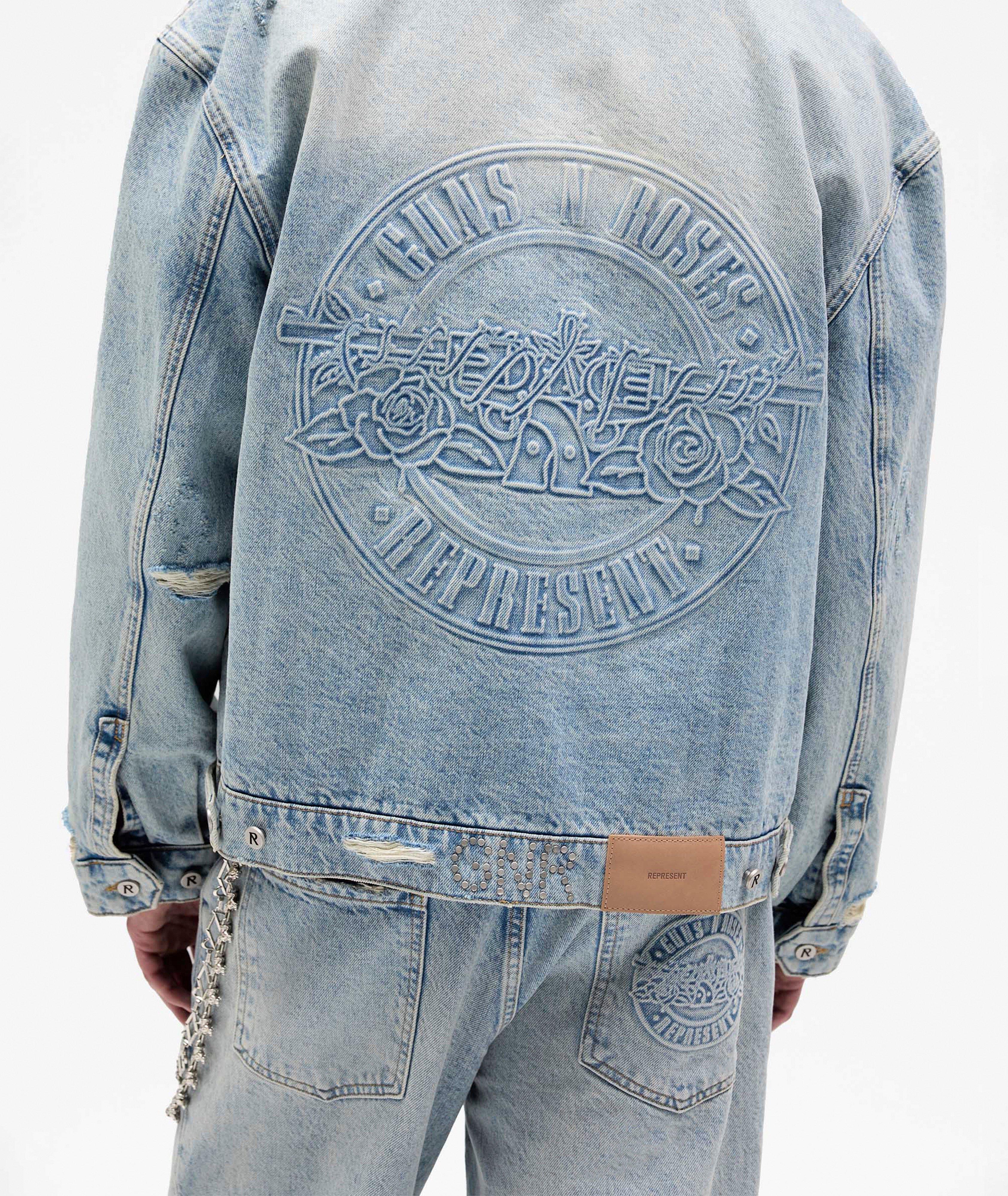 X Guns N' Roses Distressed Denim Jacket image 5