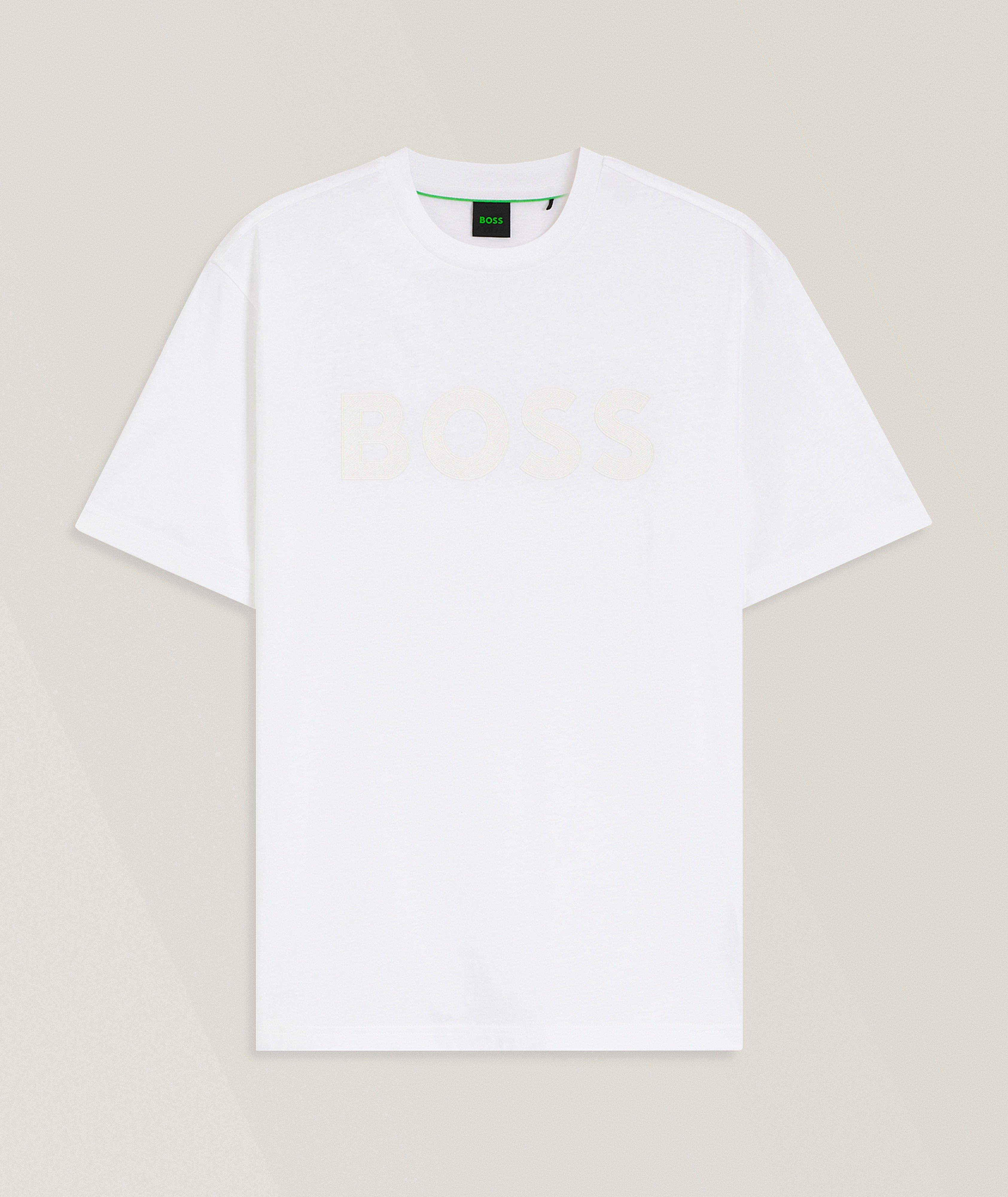 BOSS Structure Tonal Logo Cotton T-Shirt 