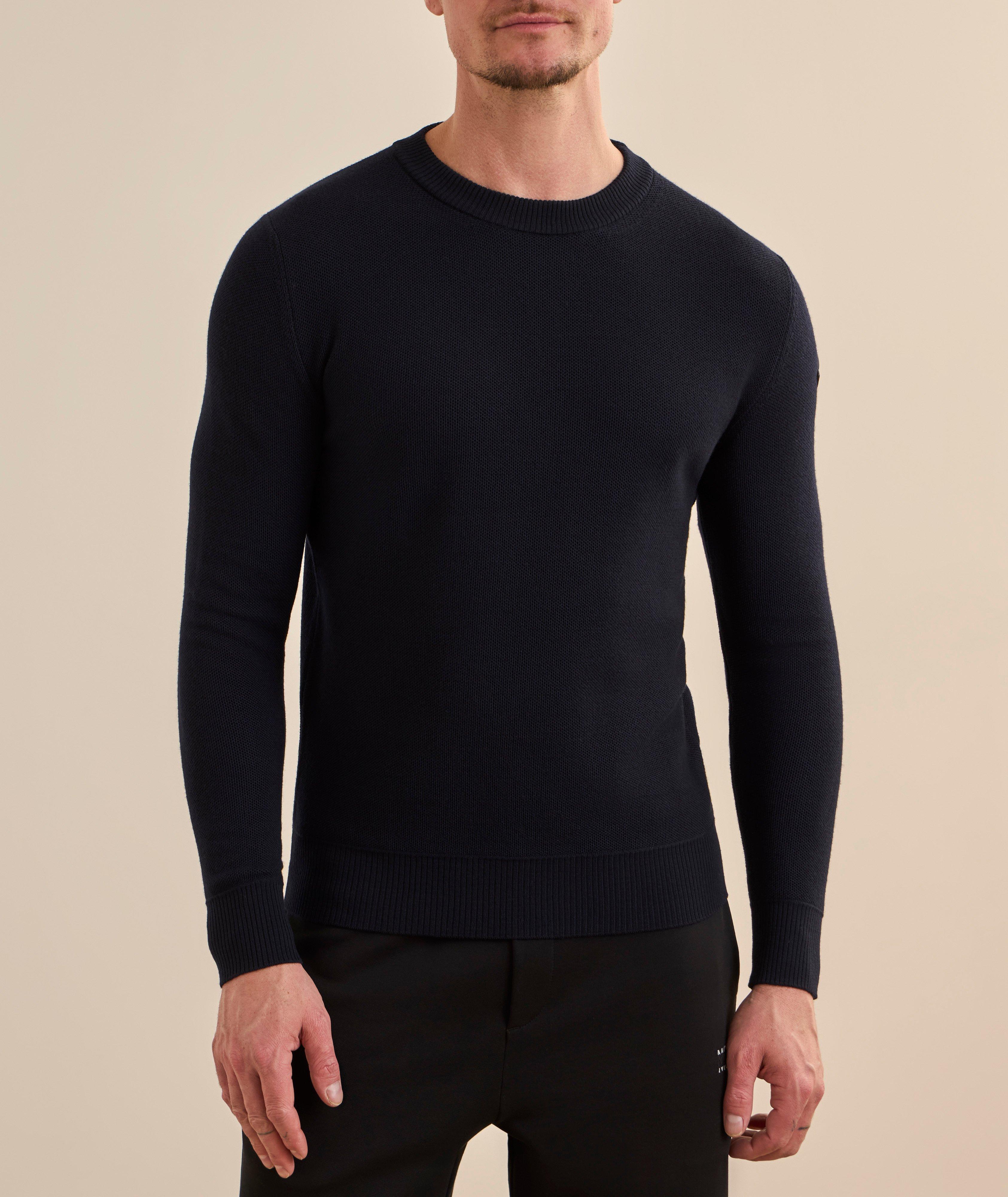 Leather Logo Wool Sweater image 1