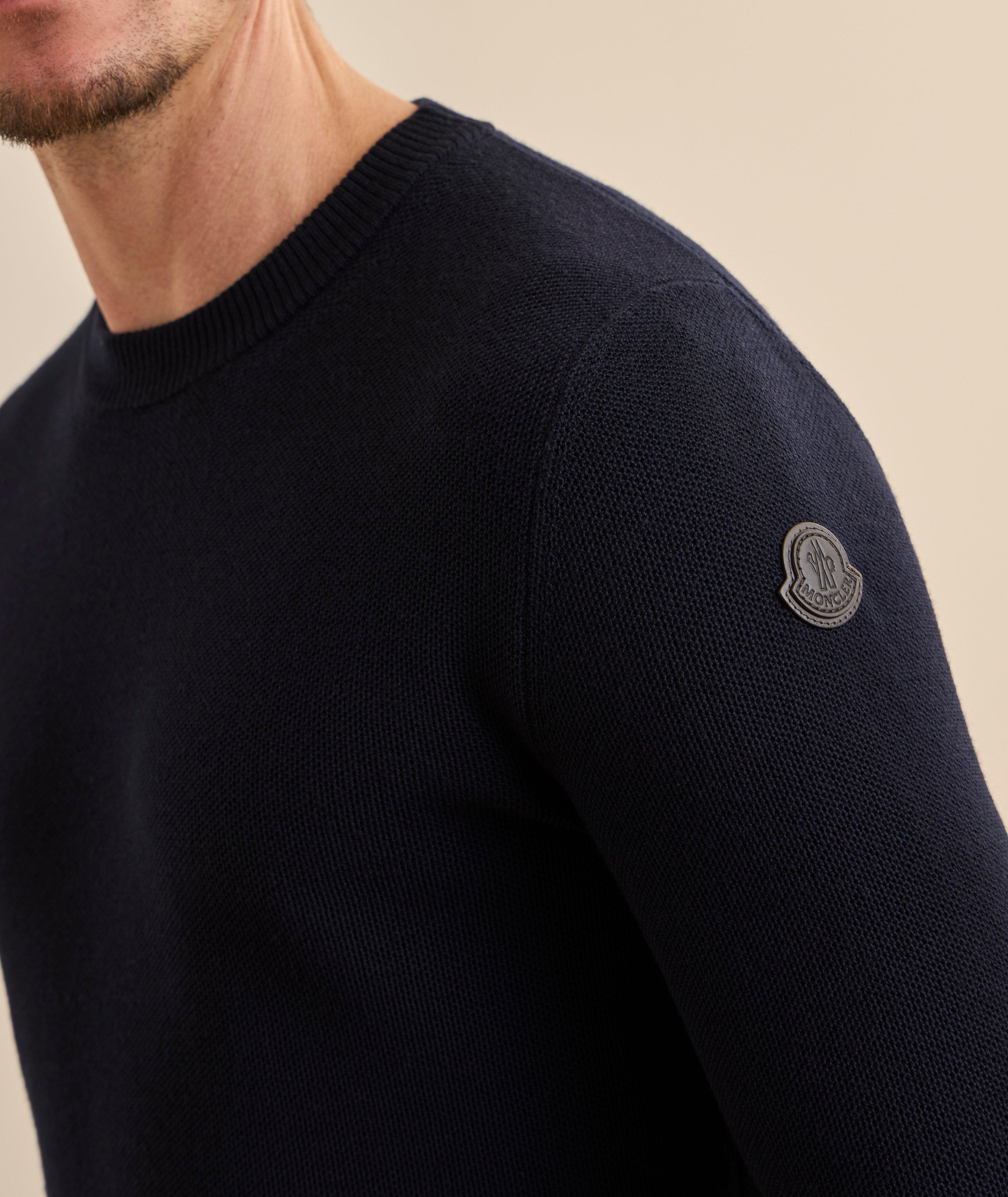 Leather Logo Wool Sweater image 3