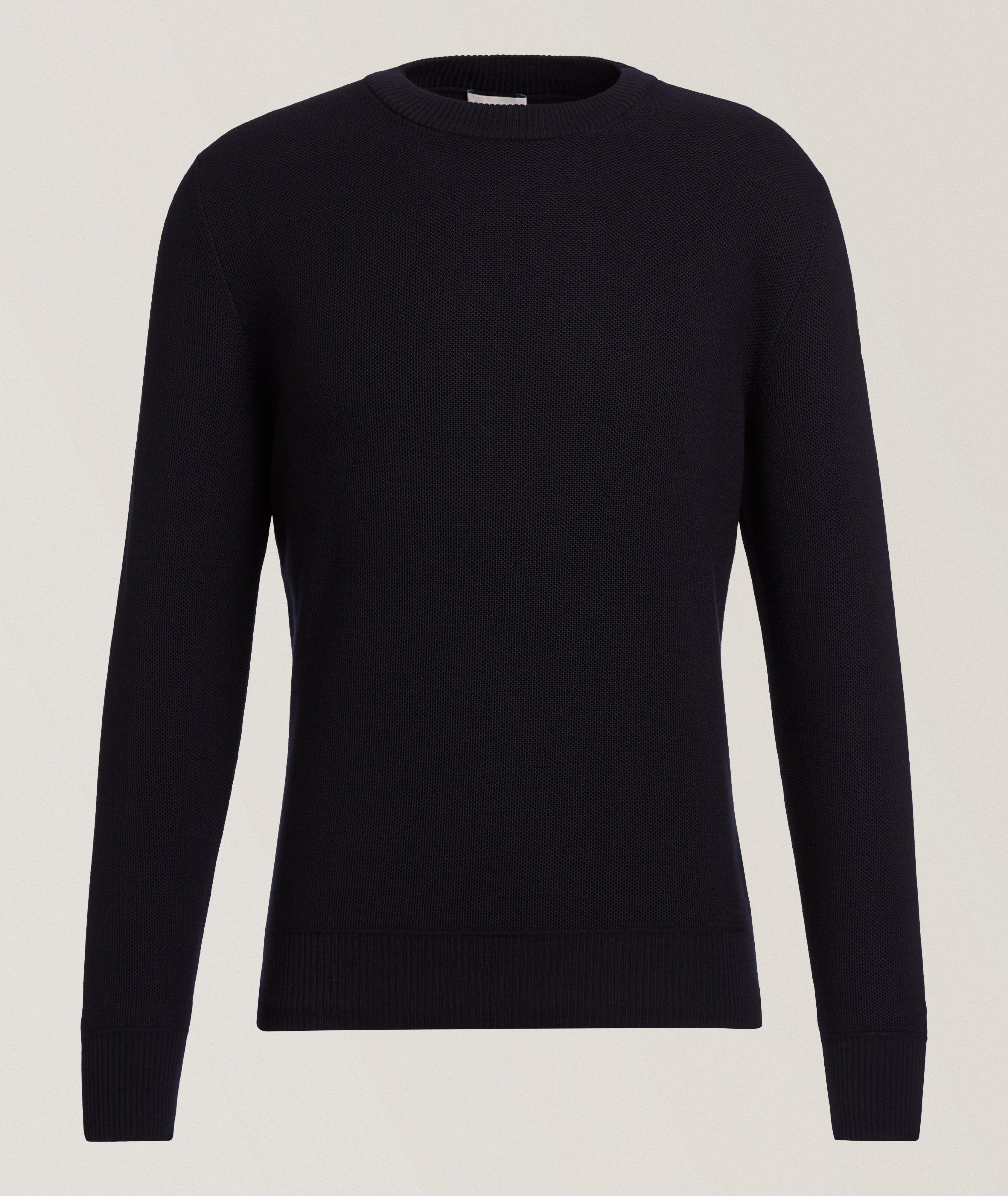 Leather Logo Wool Sweater image 0