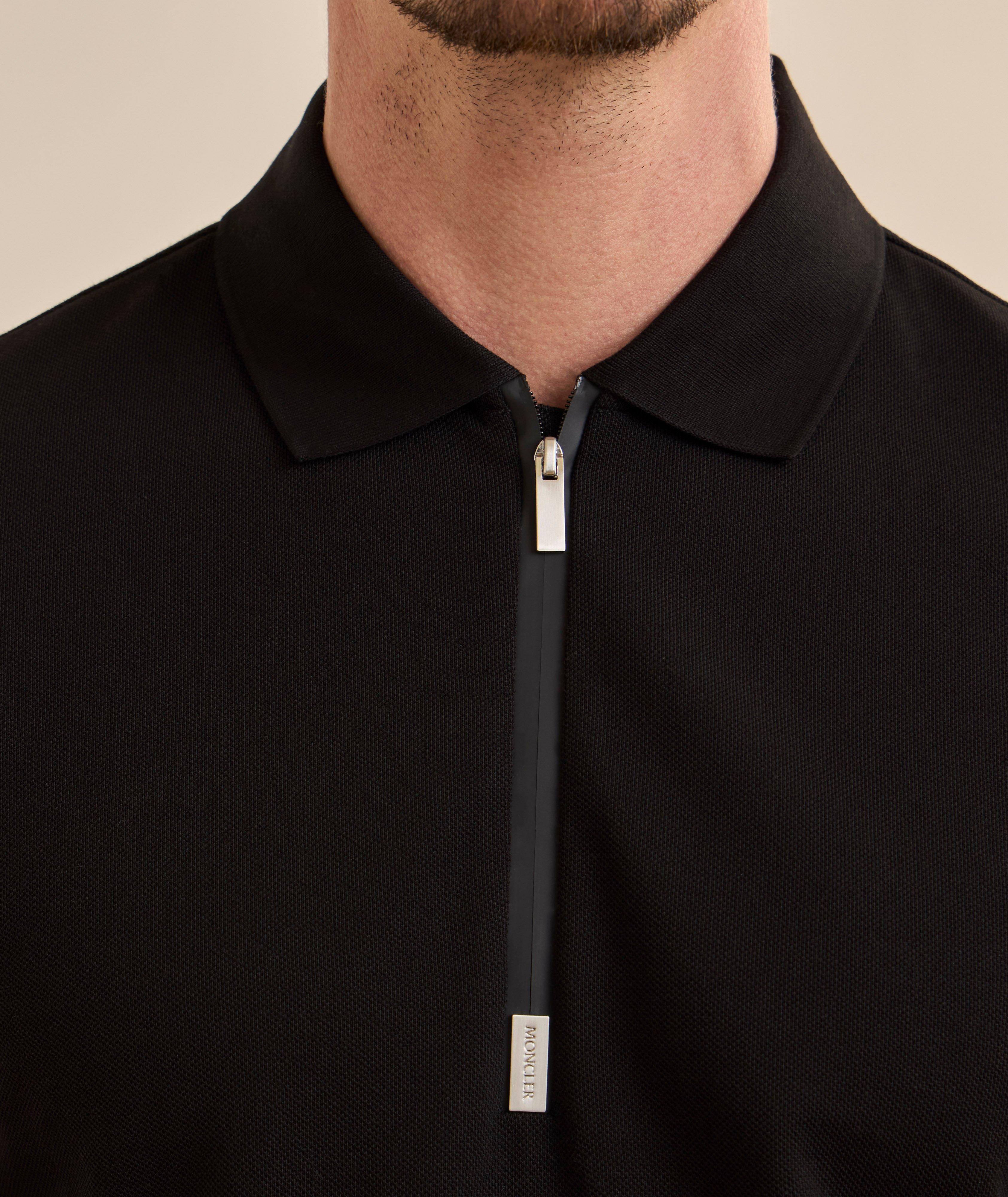 Moncler Logo Cotton Piqué Quarter-Zip Polo | Polos | Harry Rosen