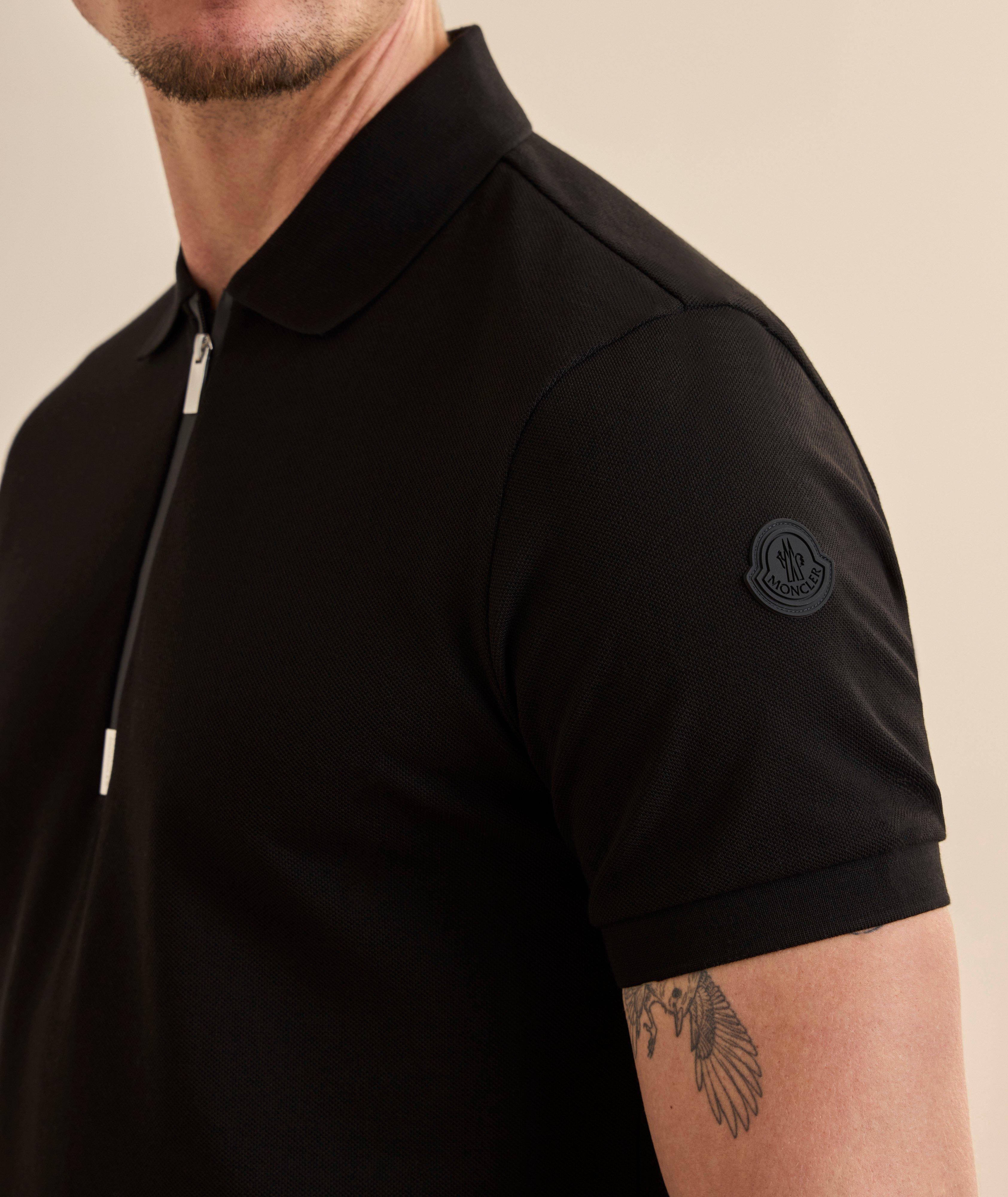 Moncler Logo Cotton Piqué Quarter-Zip Polo | Polos | Harry Rosen