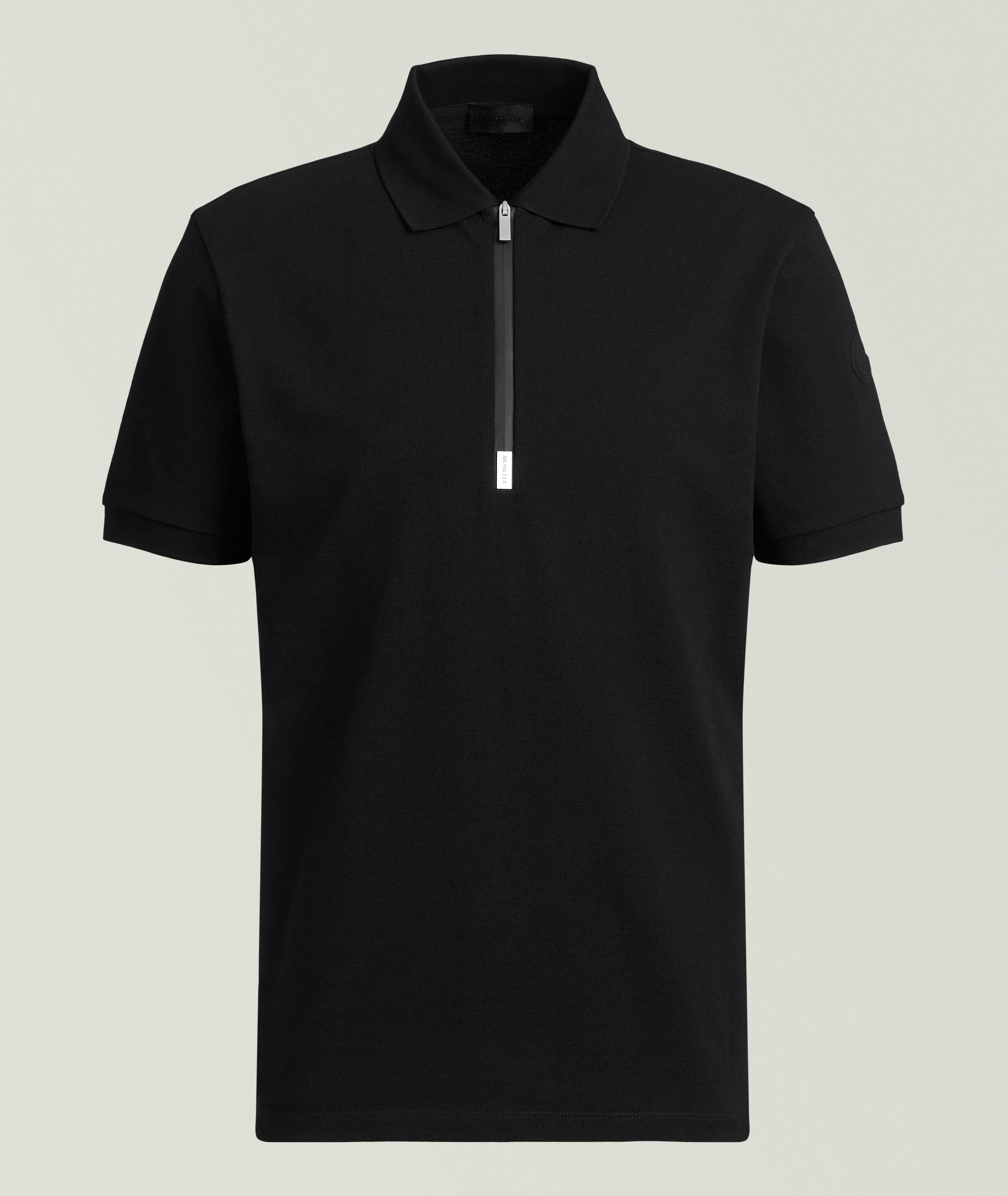 Moncler Logo Cotton Piqué Quarter-Zip Polo | Polos | Harry Rosen