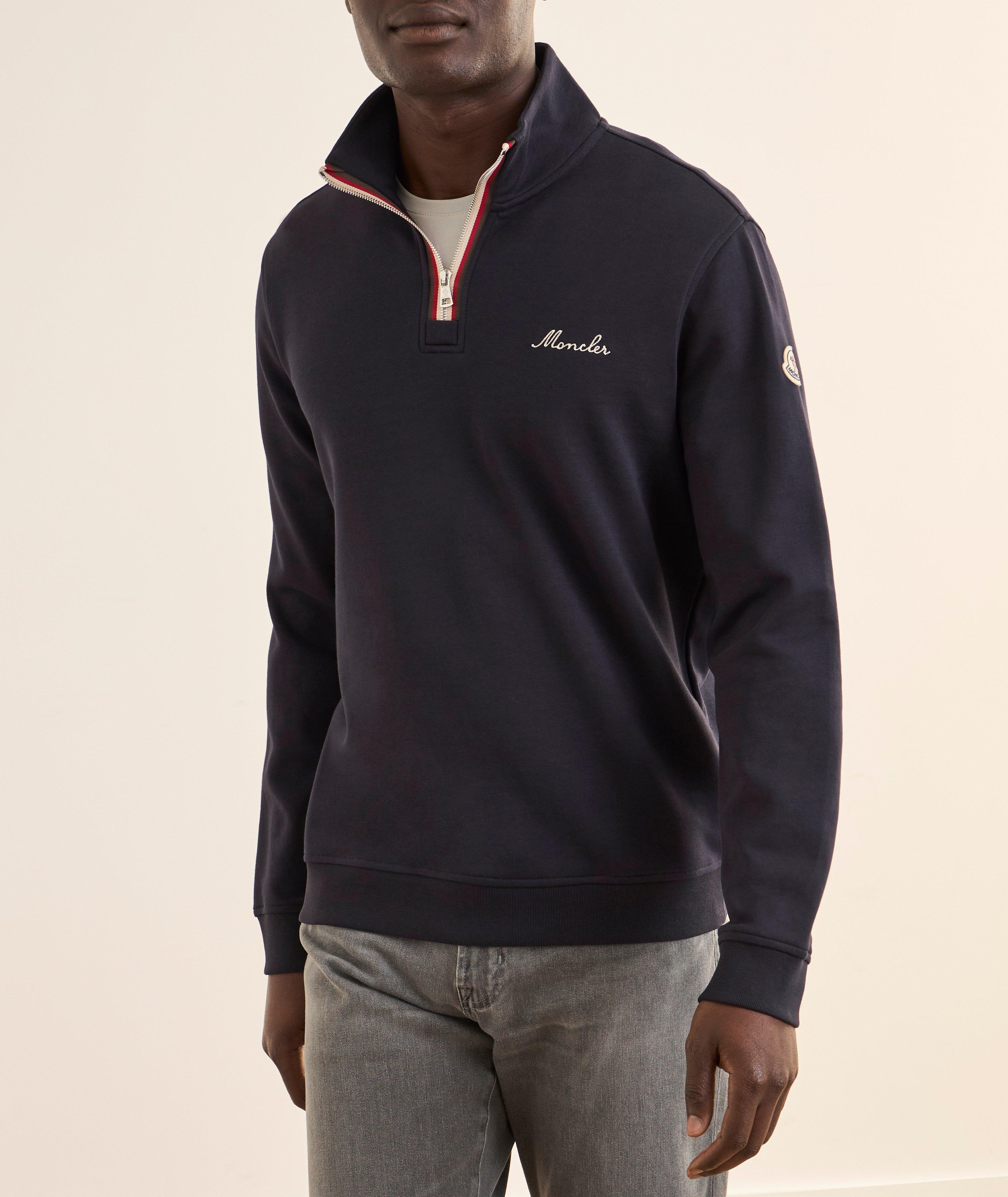 Cotton-Blend Quarter-Zip Sweatshirt  image 1