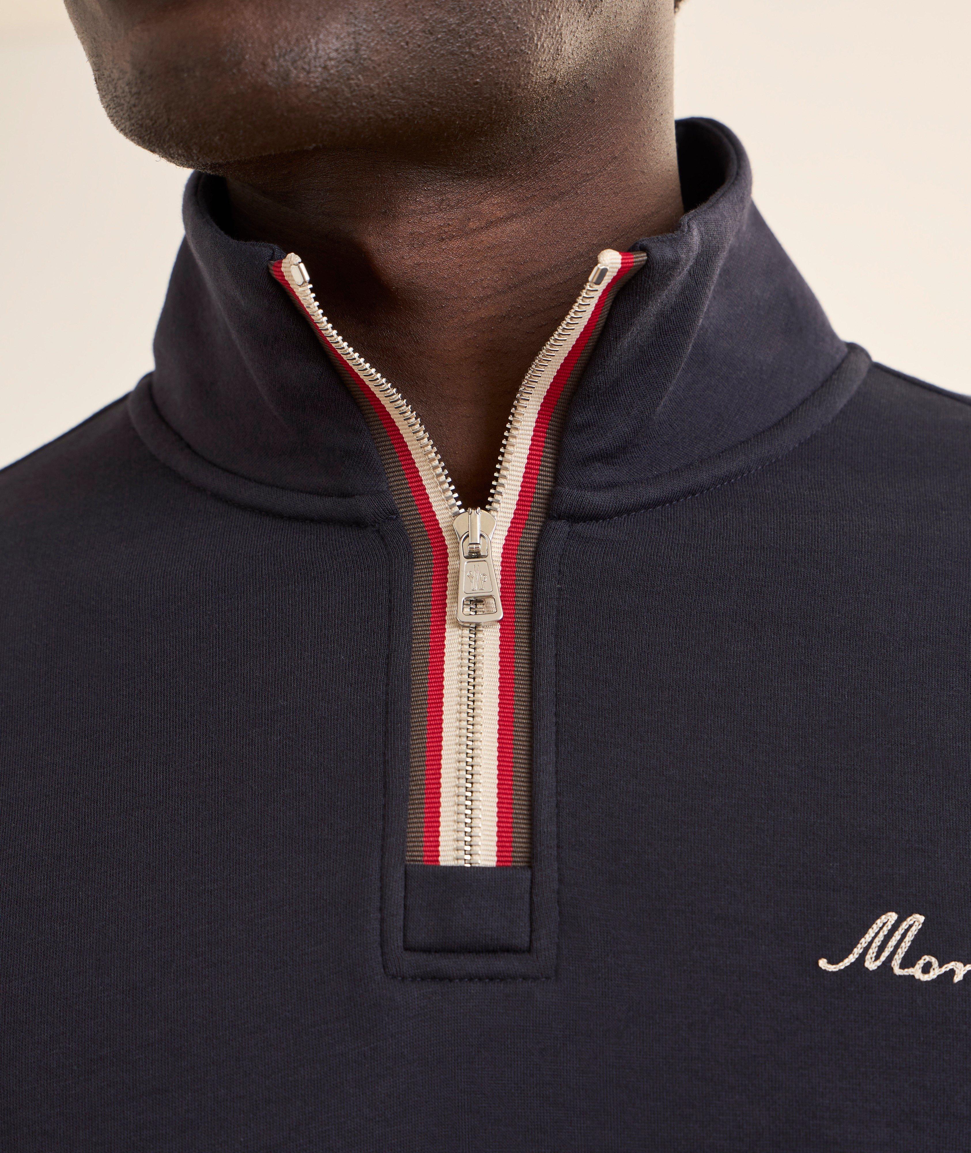 Cotton-Blend Quarter-Zip Sweatshirt  image 4