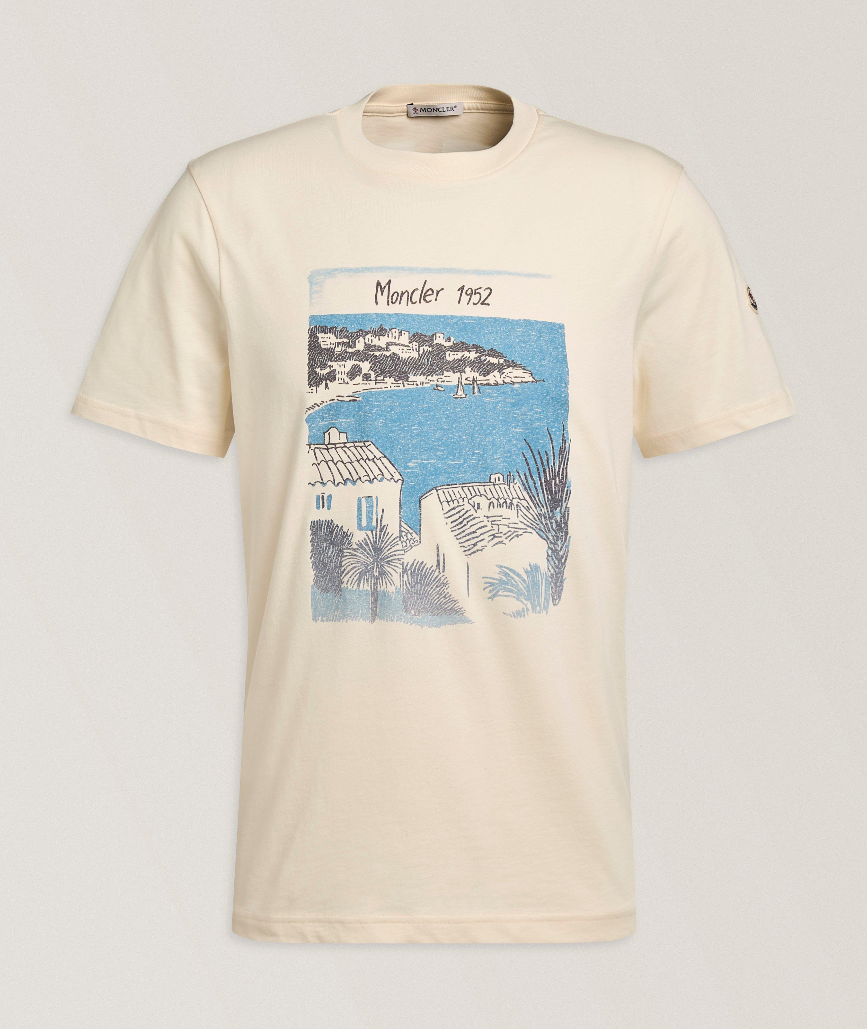 Seaside Print Cotton T-Shirt image 0