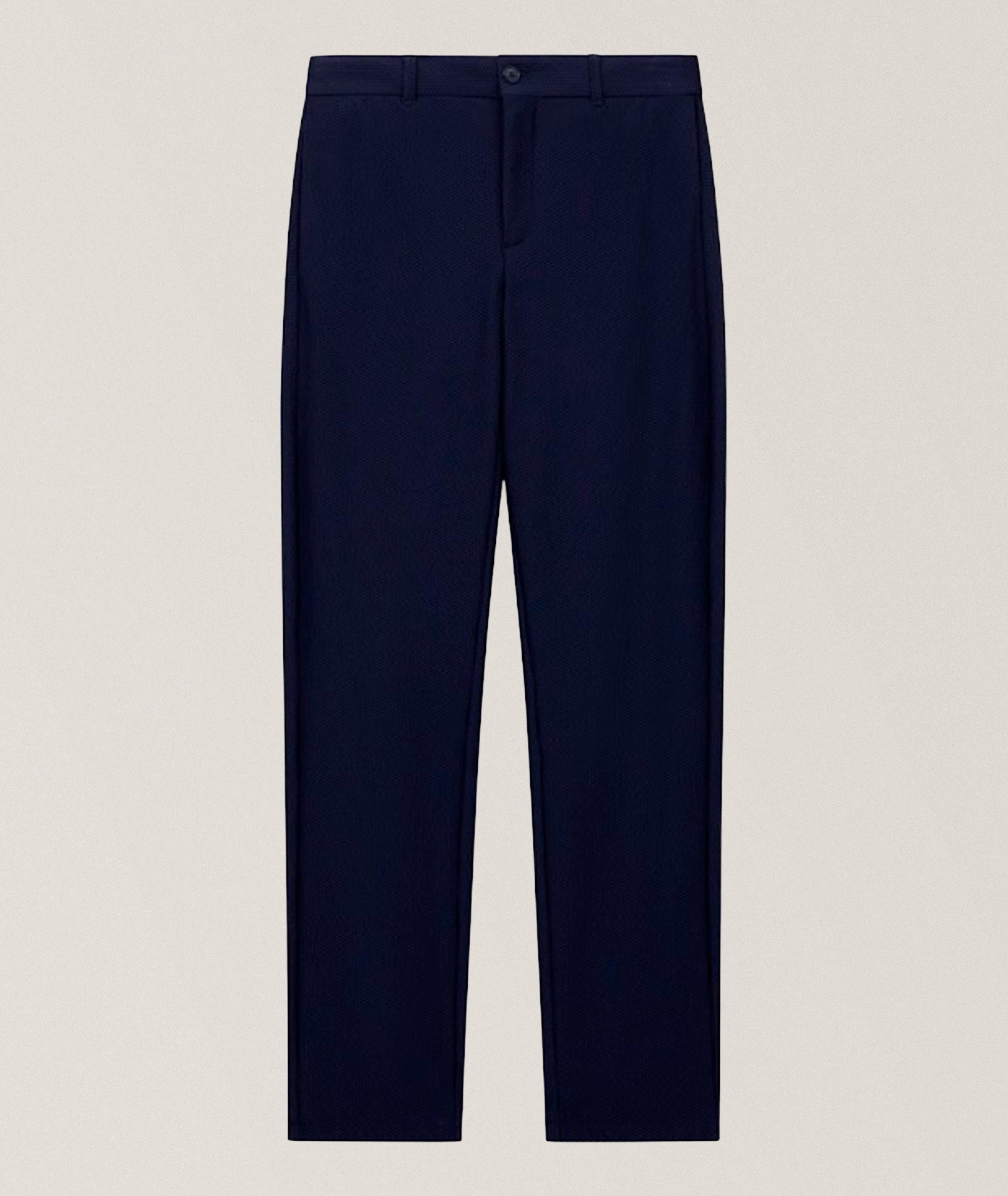 Giorgio Armani Technical Waffle Flat-Front Pants