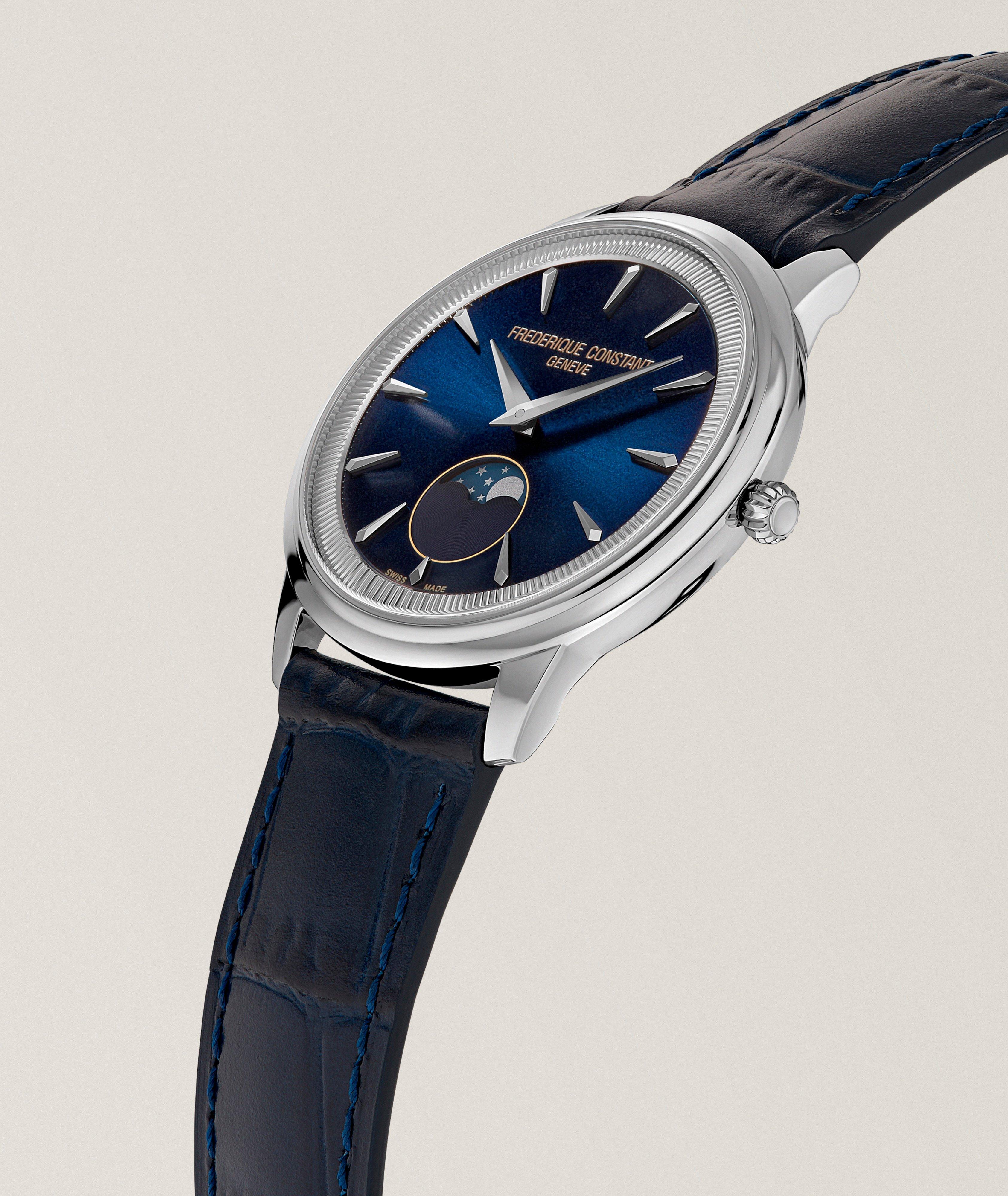 Montre Classics Moneta phase de lune cuir image 2