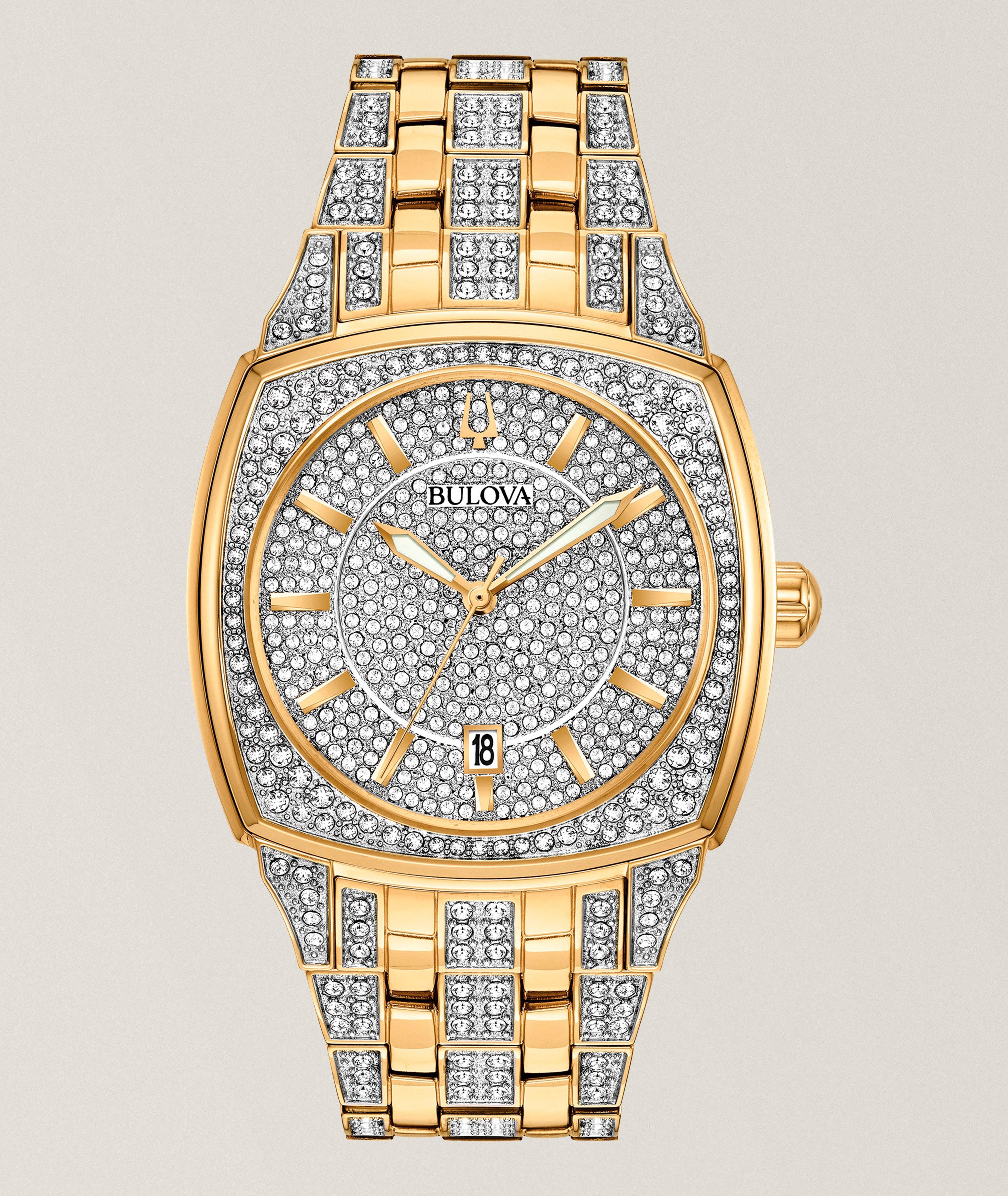 BUL QRTZ 40MM 2TN STNLSS STL & BRCLT CRYSTL DIAL image 0