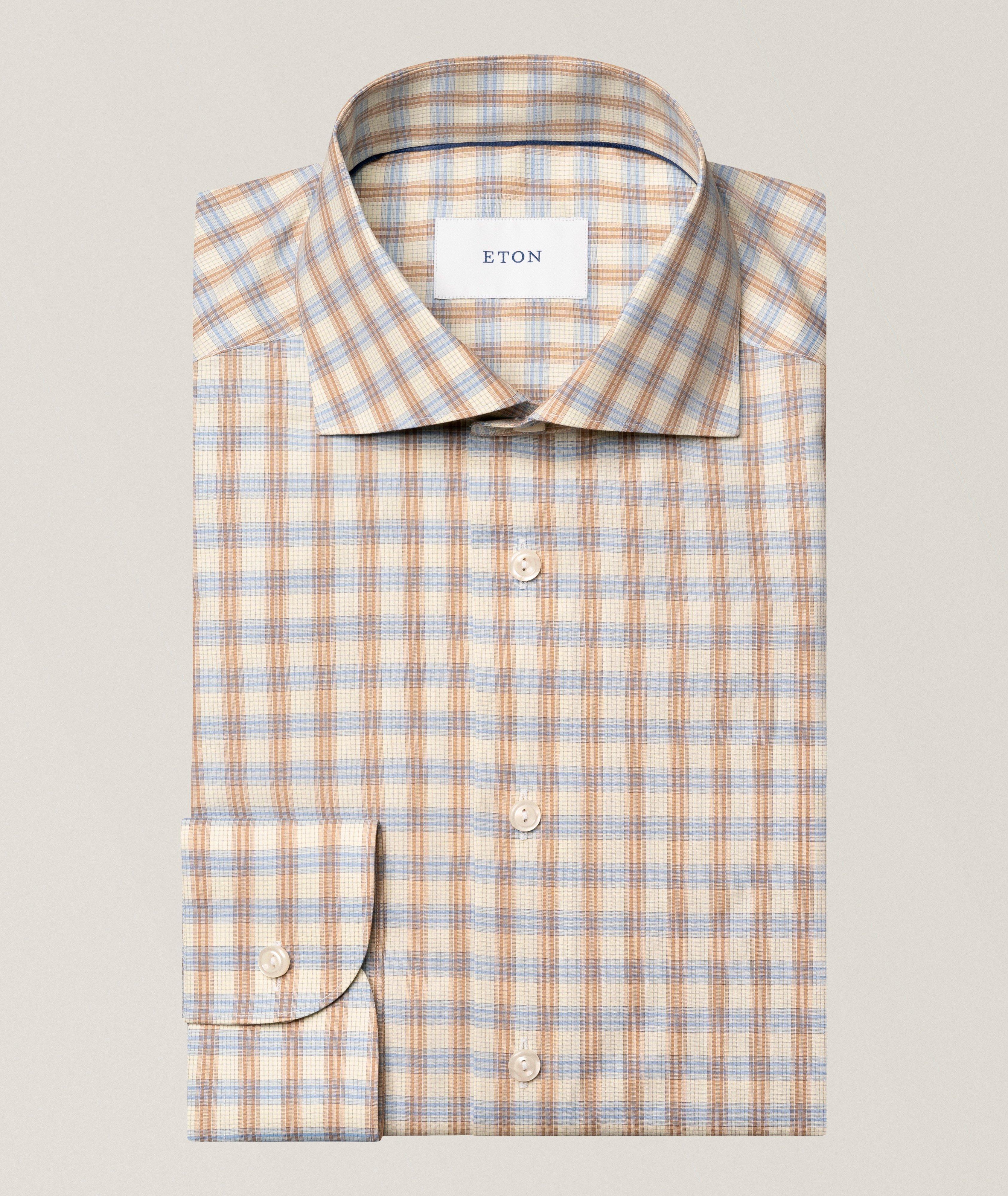 Eton Slim-Fit Plaid Breeze Poplin Dress Shirt