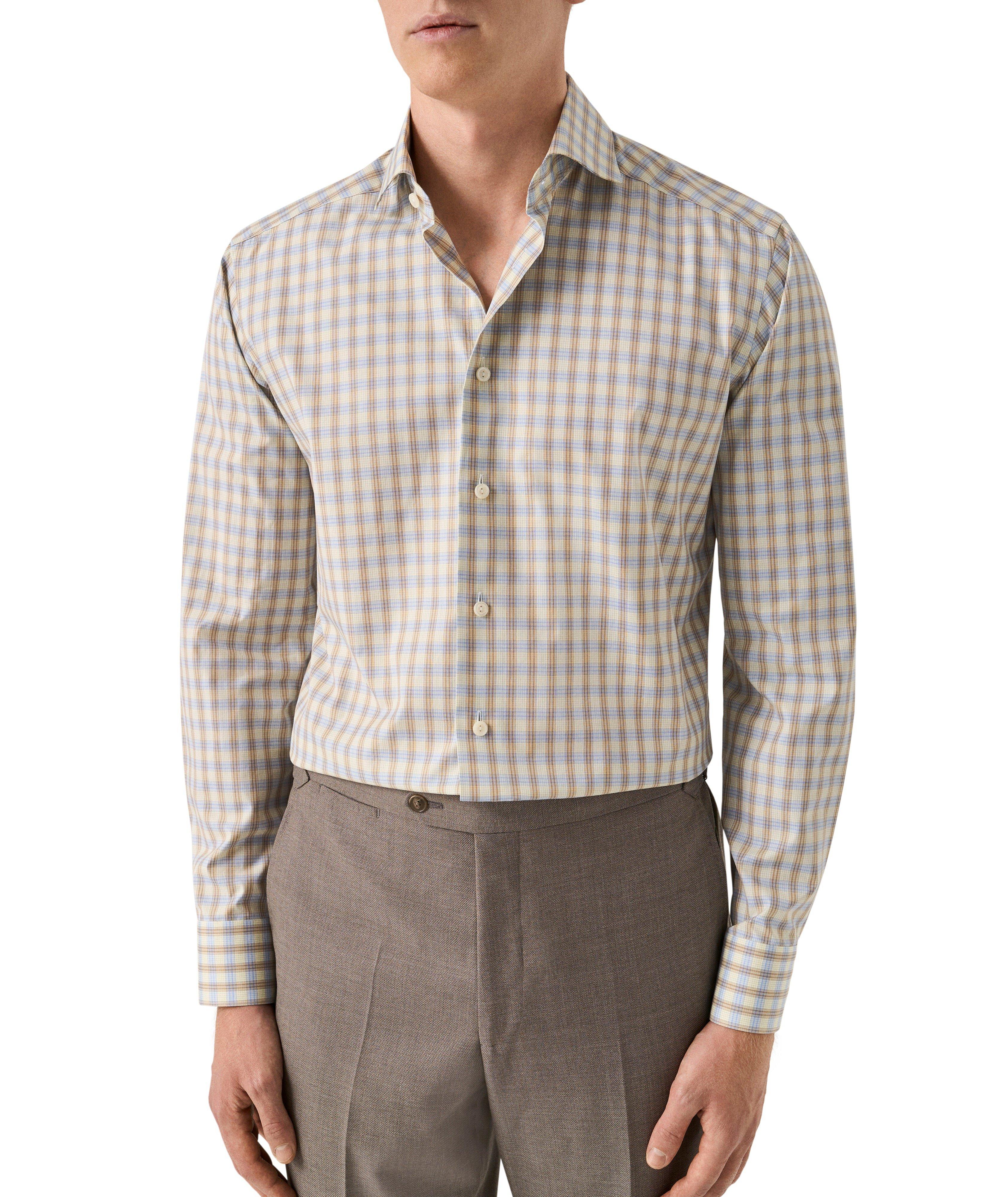 Chemise habillée popeline brise carreauté coupe-ajustée image 1