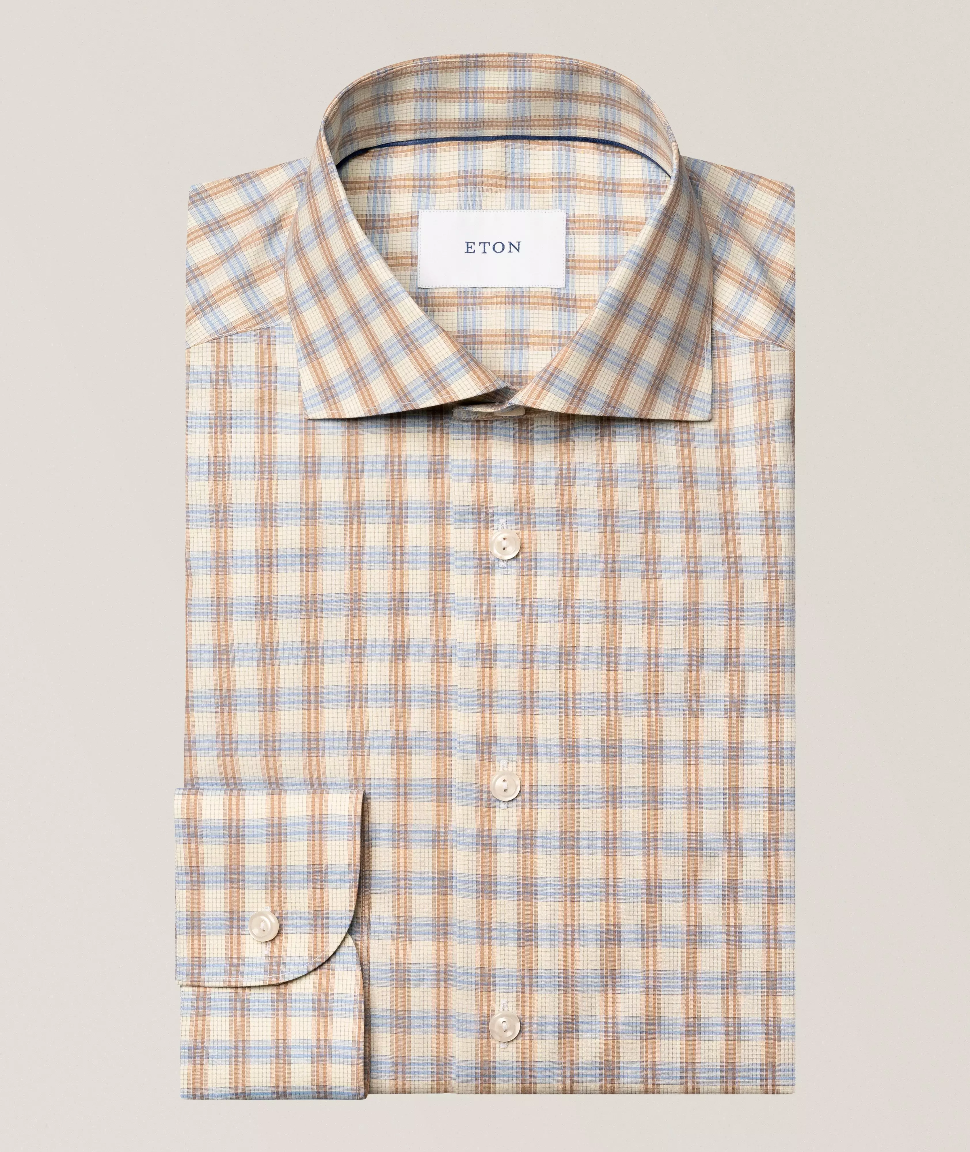 Eton Slim-Fit Plaid Breeze Poplin Dress Shirt