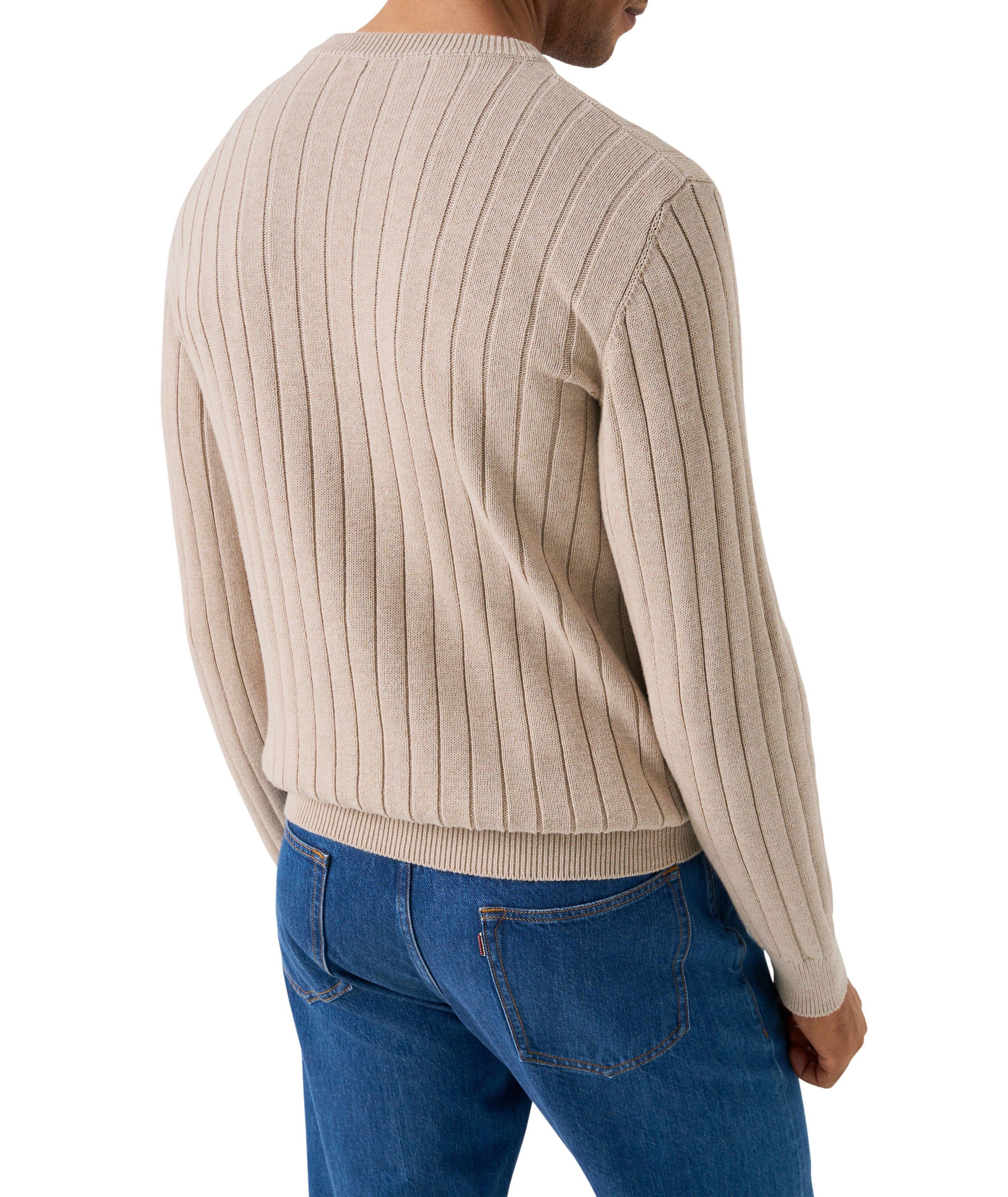 Structure Knit Cotton Crewneck Sweater image 2