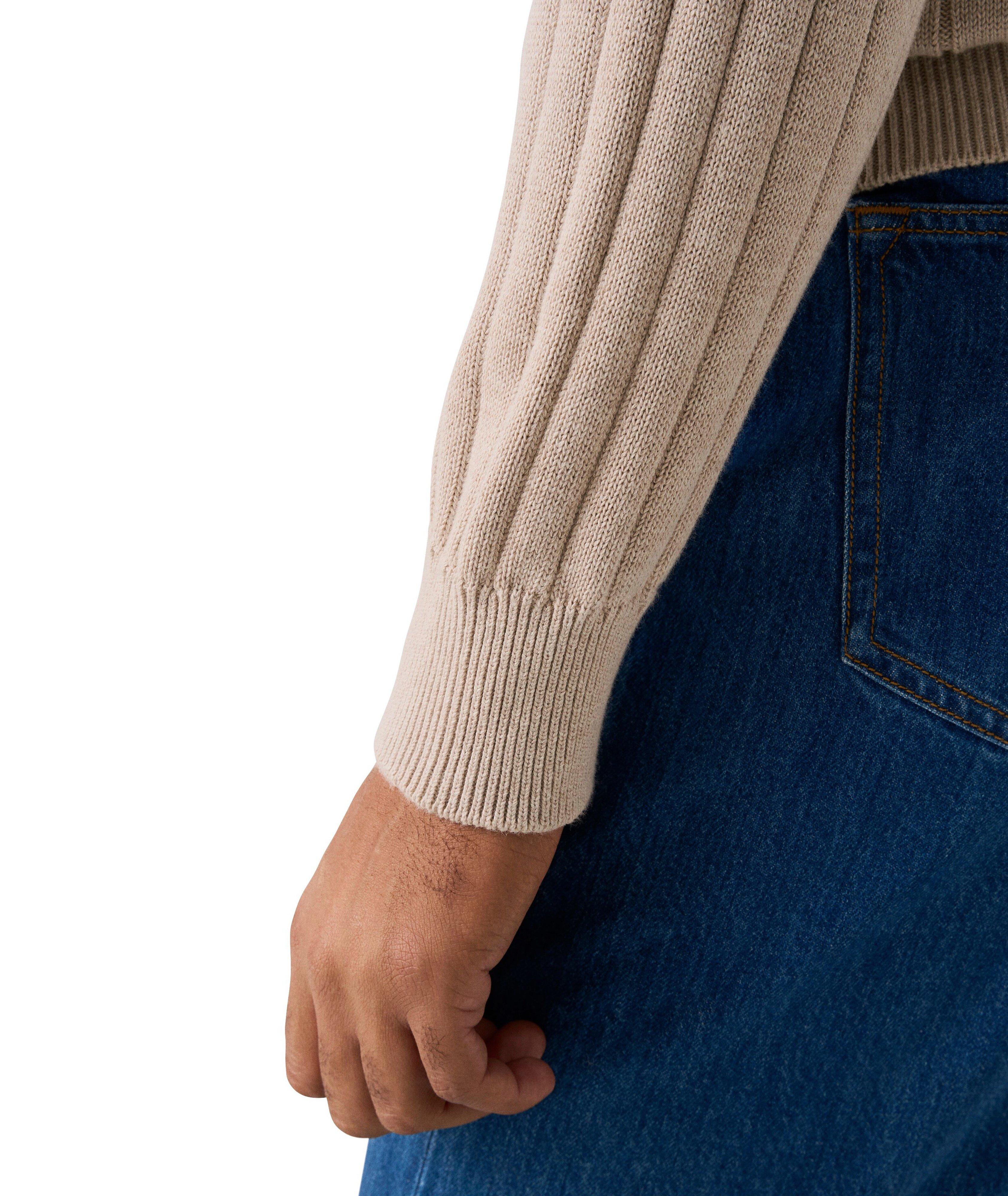 Structure Knit Cotton Crewneck Sweater image 4