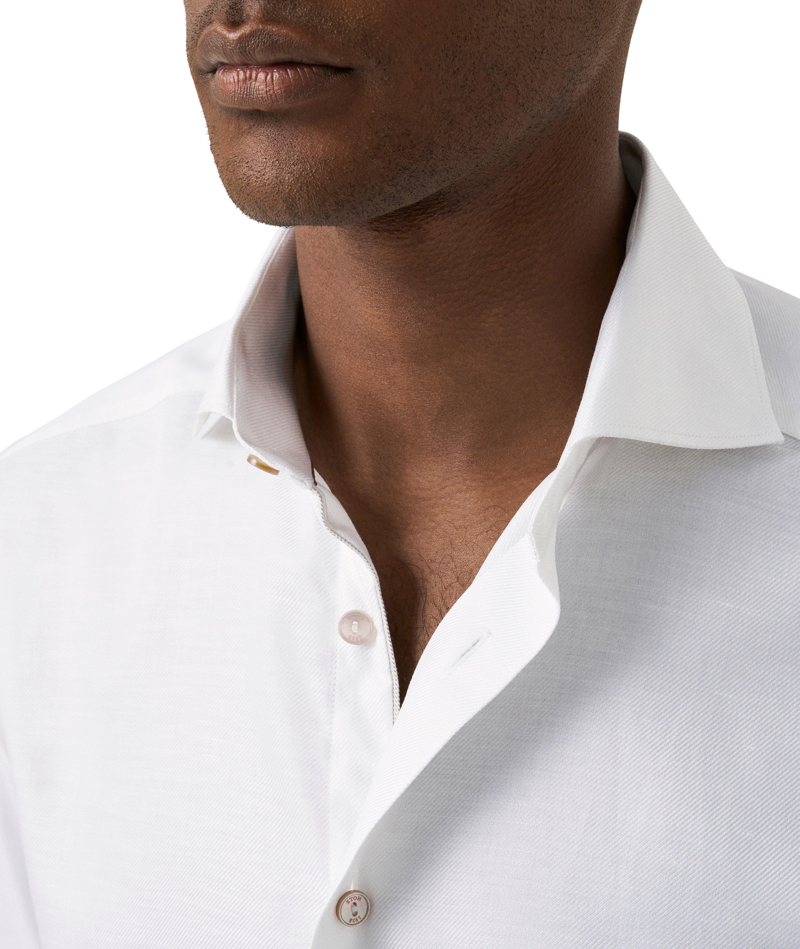Slim-Fit Semi-Solid Dress Shirt image 3