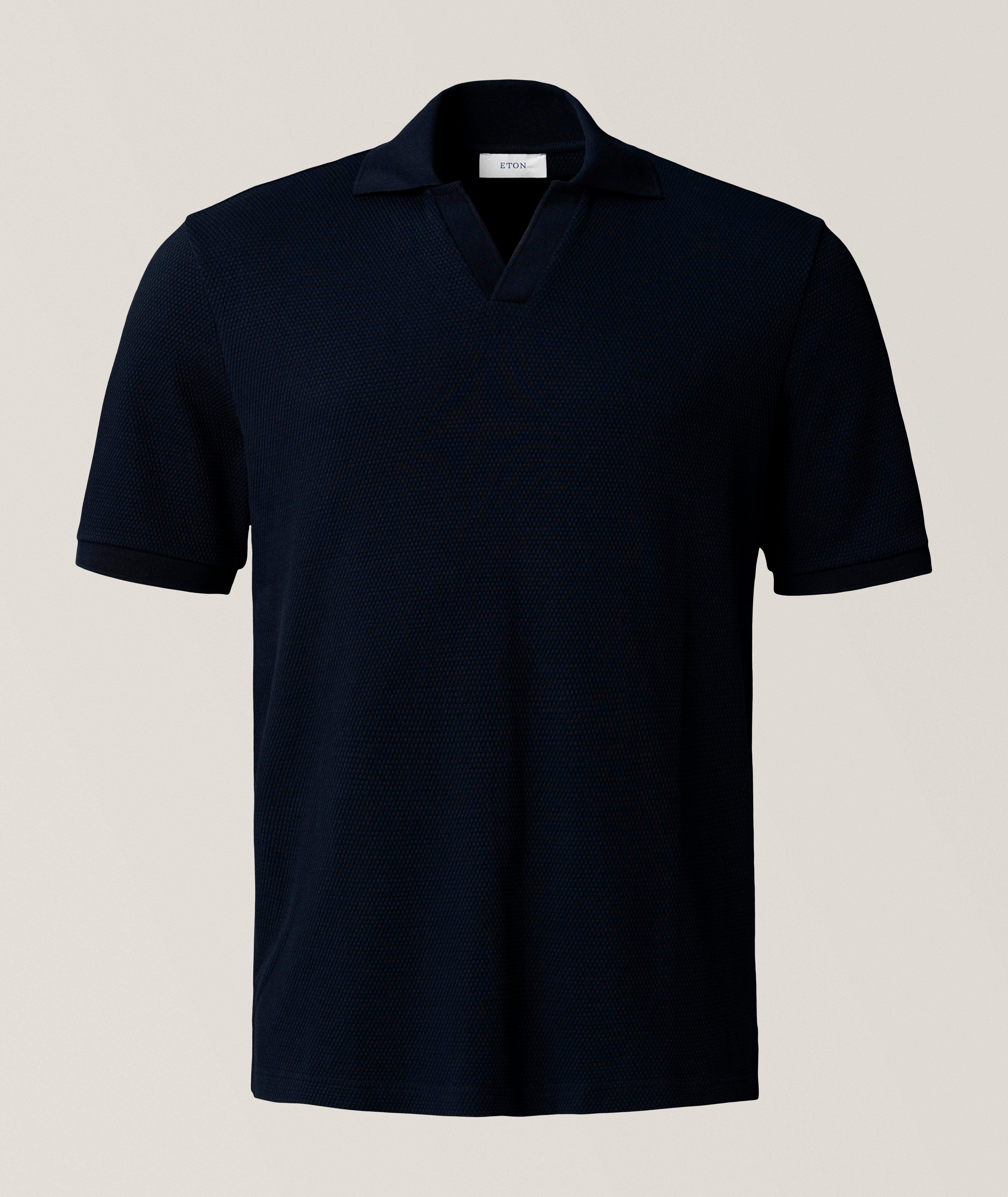 Waffle-Knit Johnny Collar Polo image 0