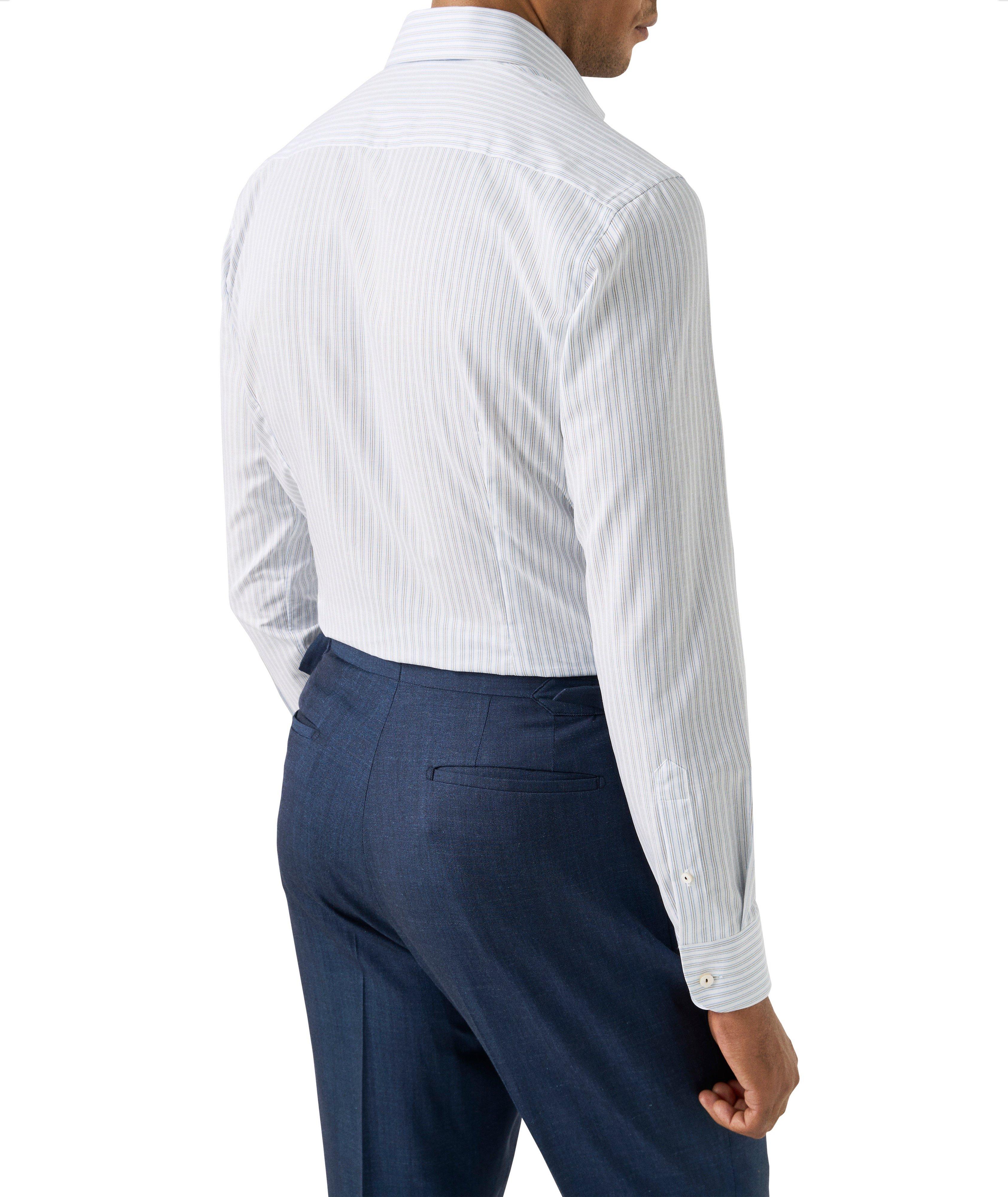 Slim-Fit Striped Cotton-Linen Shirt image 2