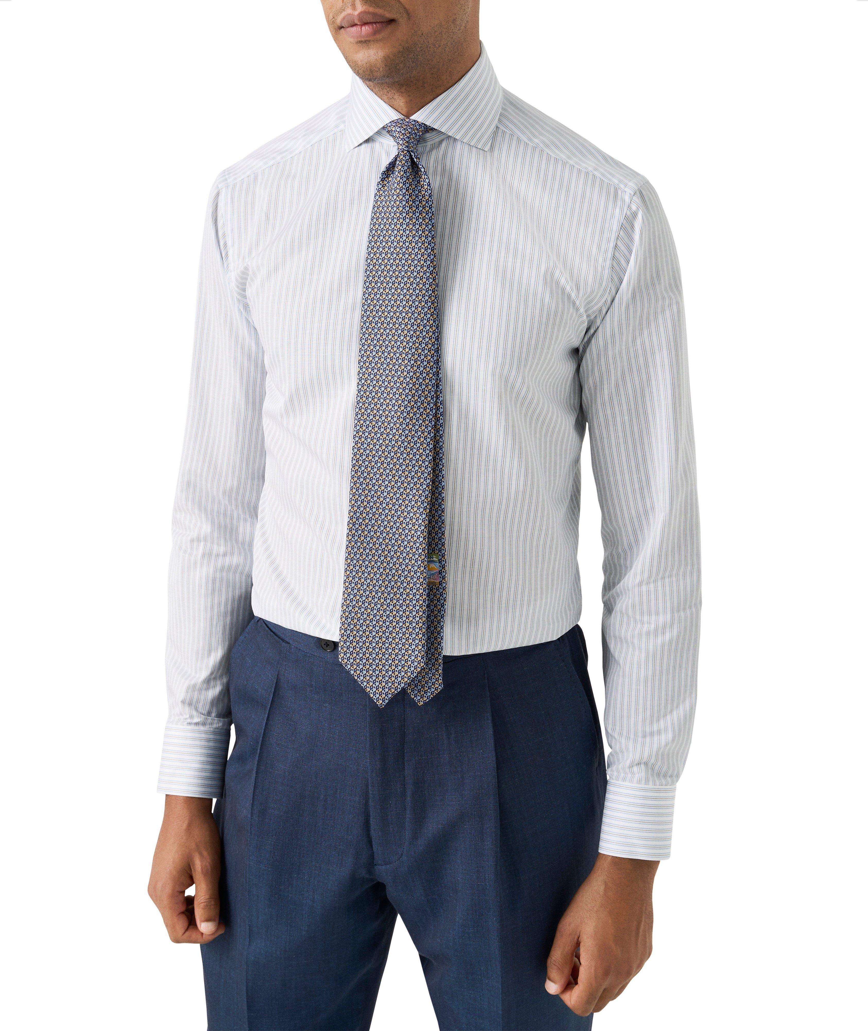 Slim-Fit Striped Cotton-Linen Shirt image 5