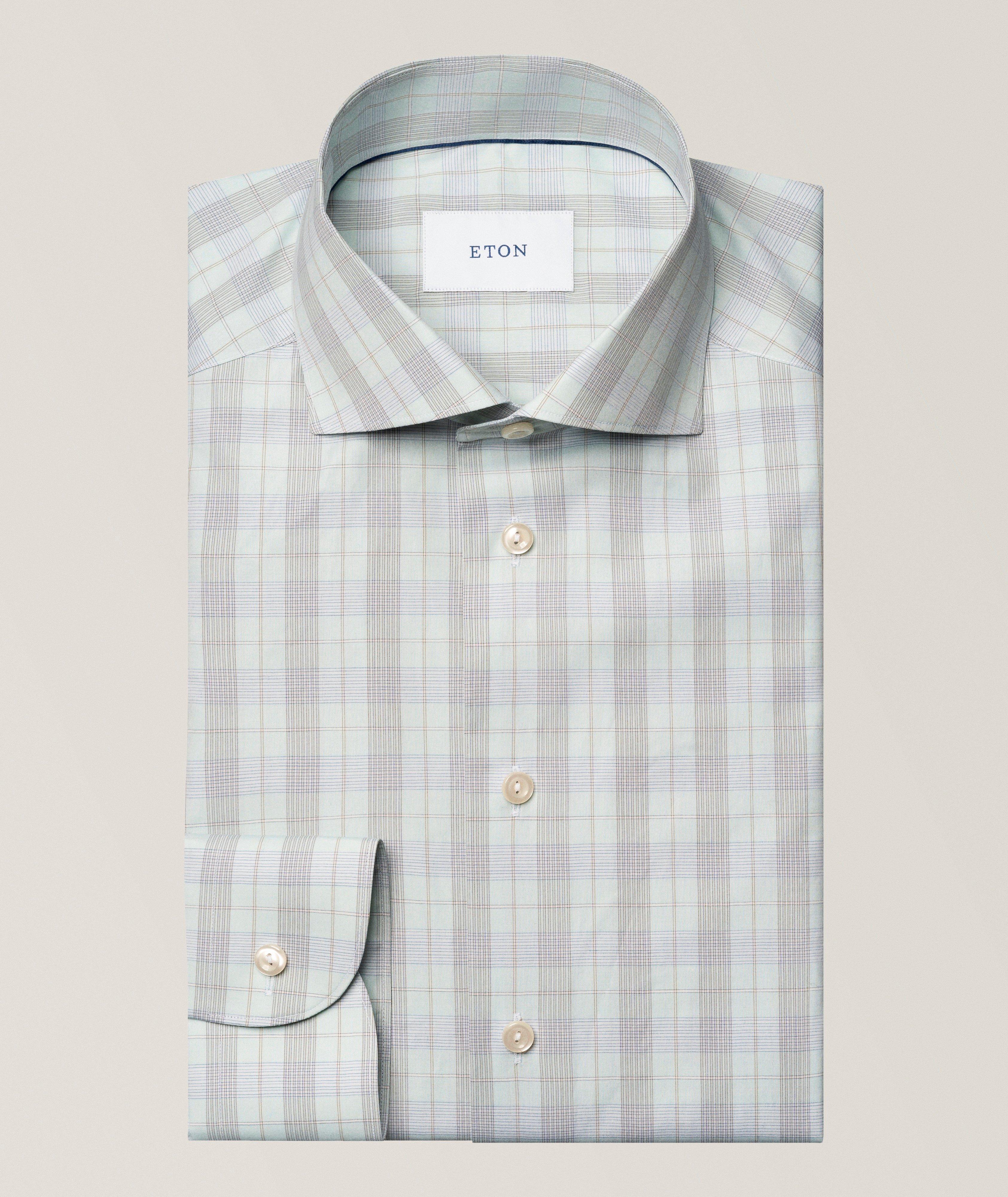 Eton Contemporary-Fit Plaid Breeze Poplin Dress Shirt