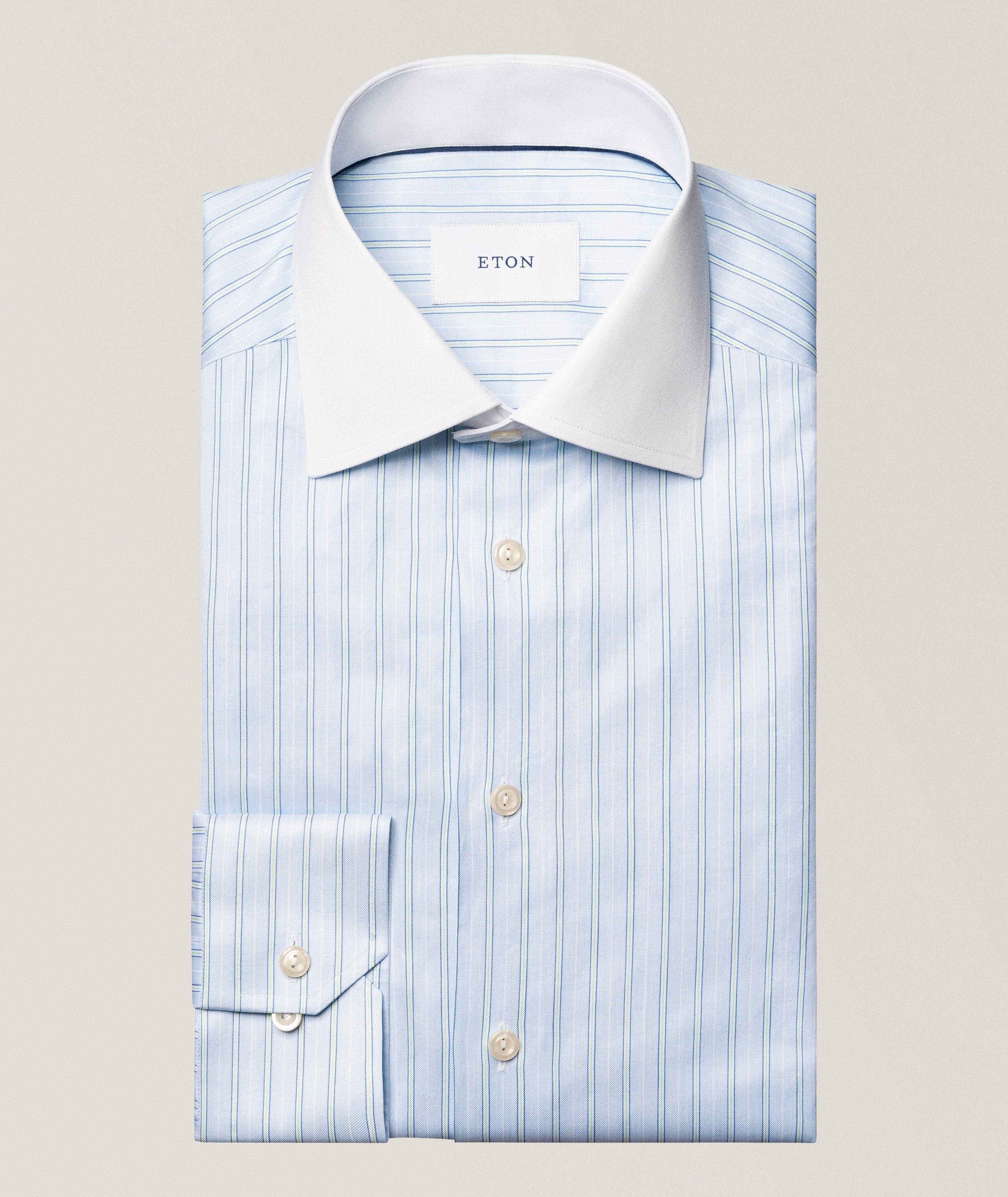 Eton Chemise sergé emblématique rayée coupe-ajustée