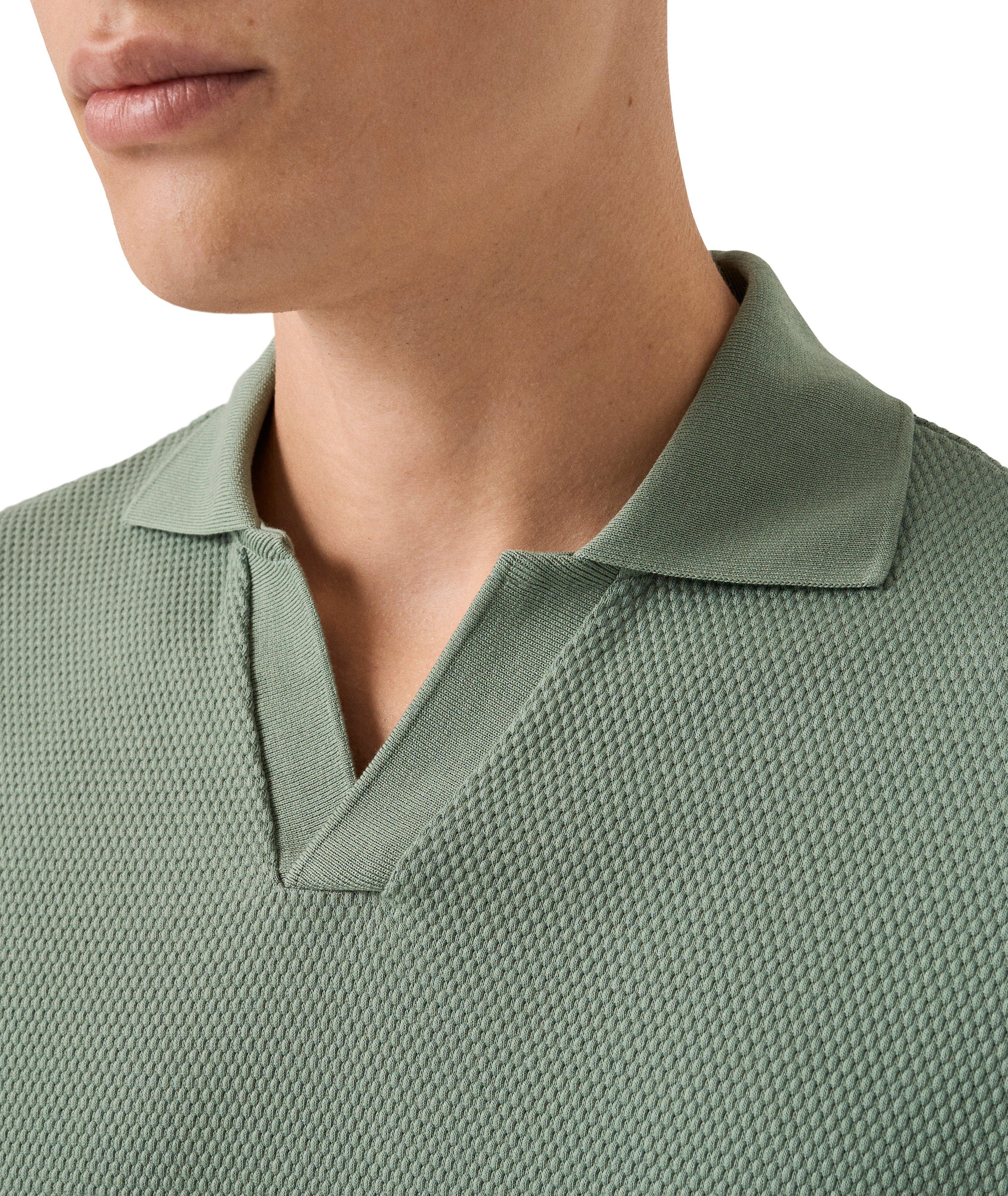 Waffle Knit Johnny Collar Polo image 3
