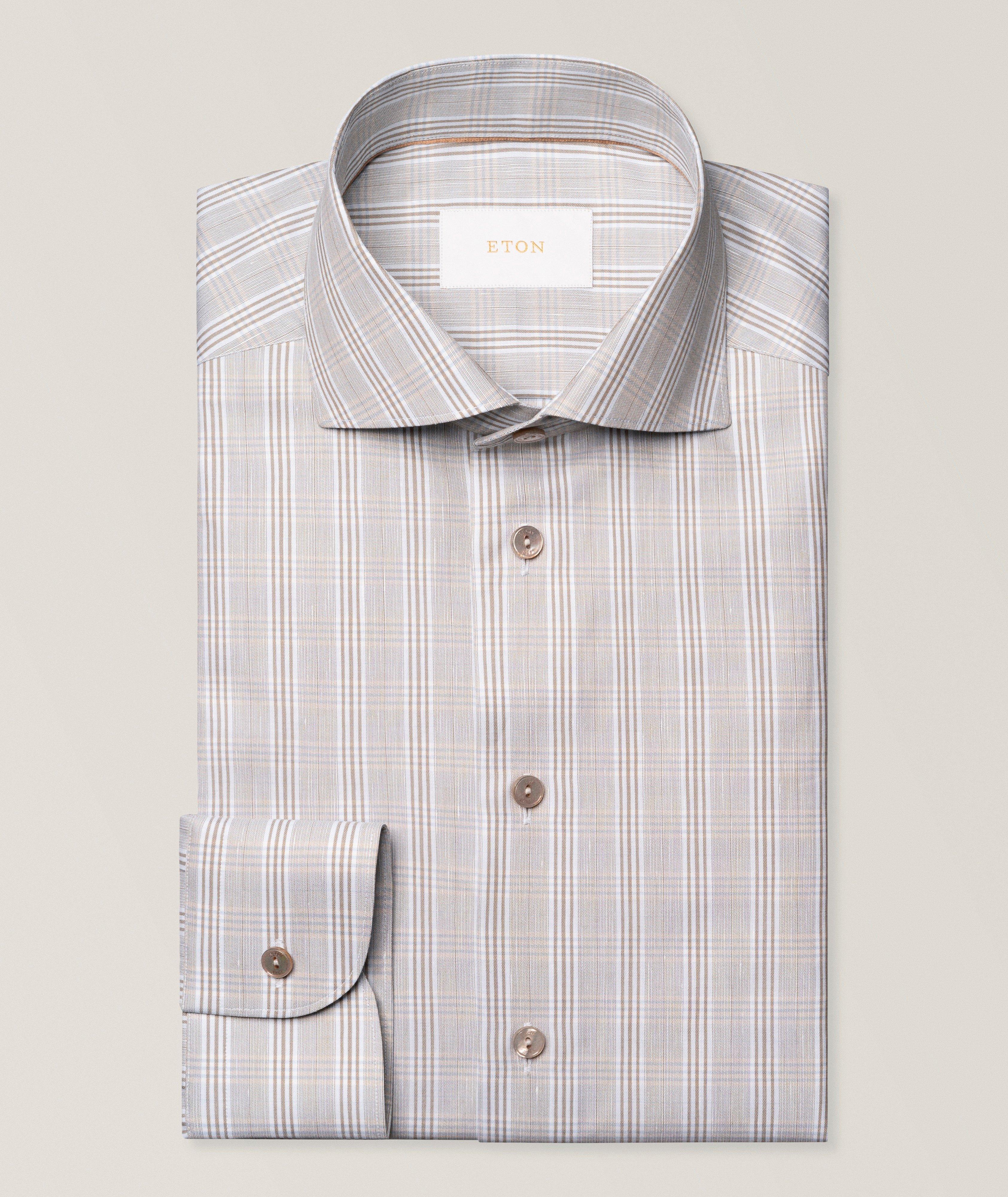 Eton Contemporary-Fit Striped Cotton-Linen Shirt