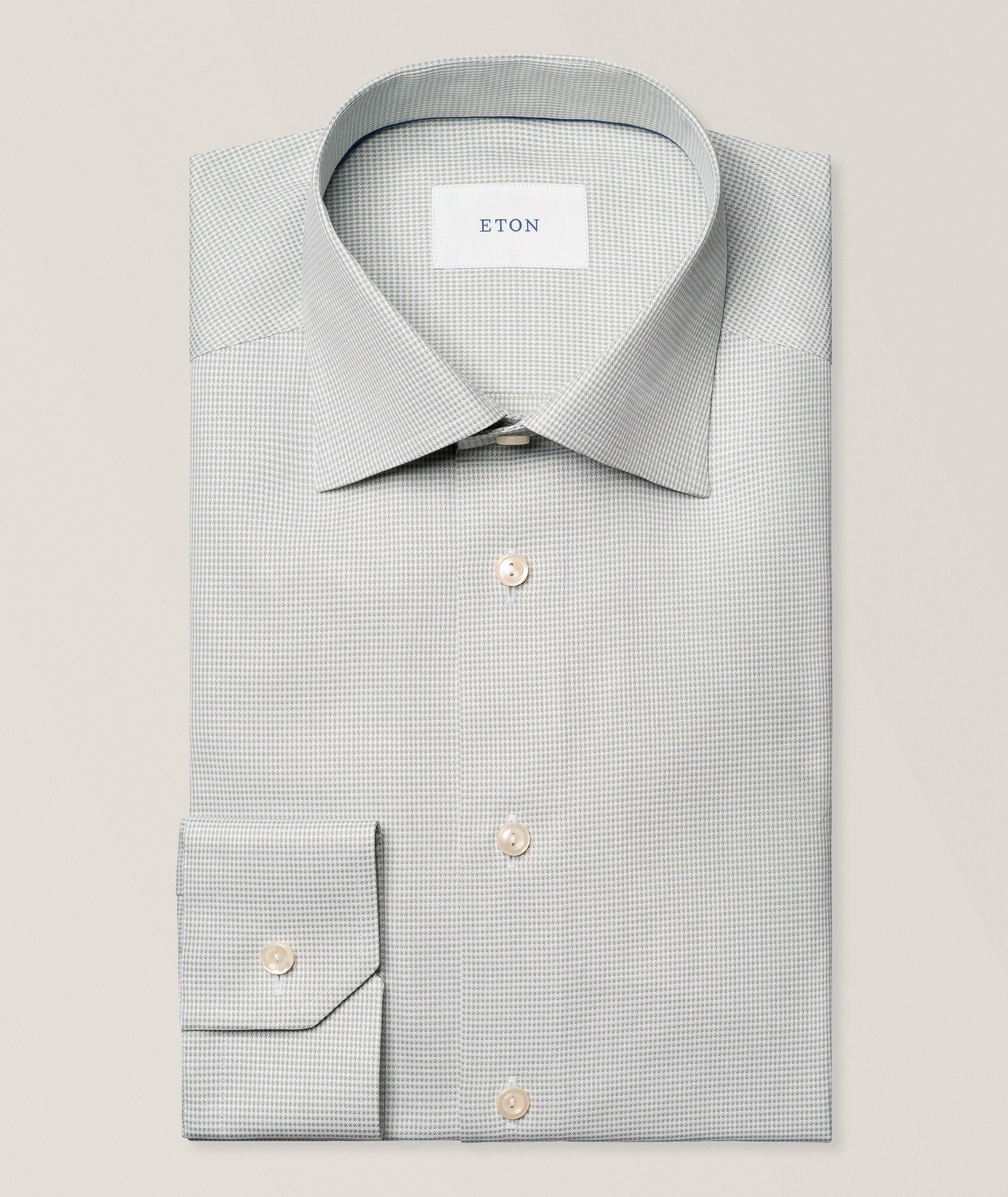 Eton Chemise habillée sergé pied-de-poule coupe-contemporaine