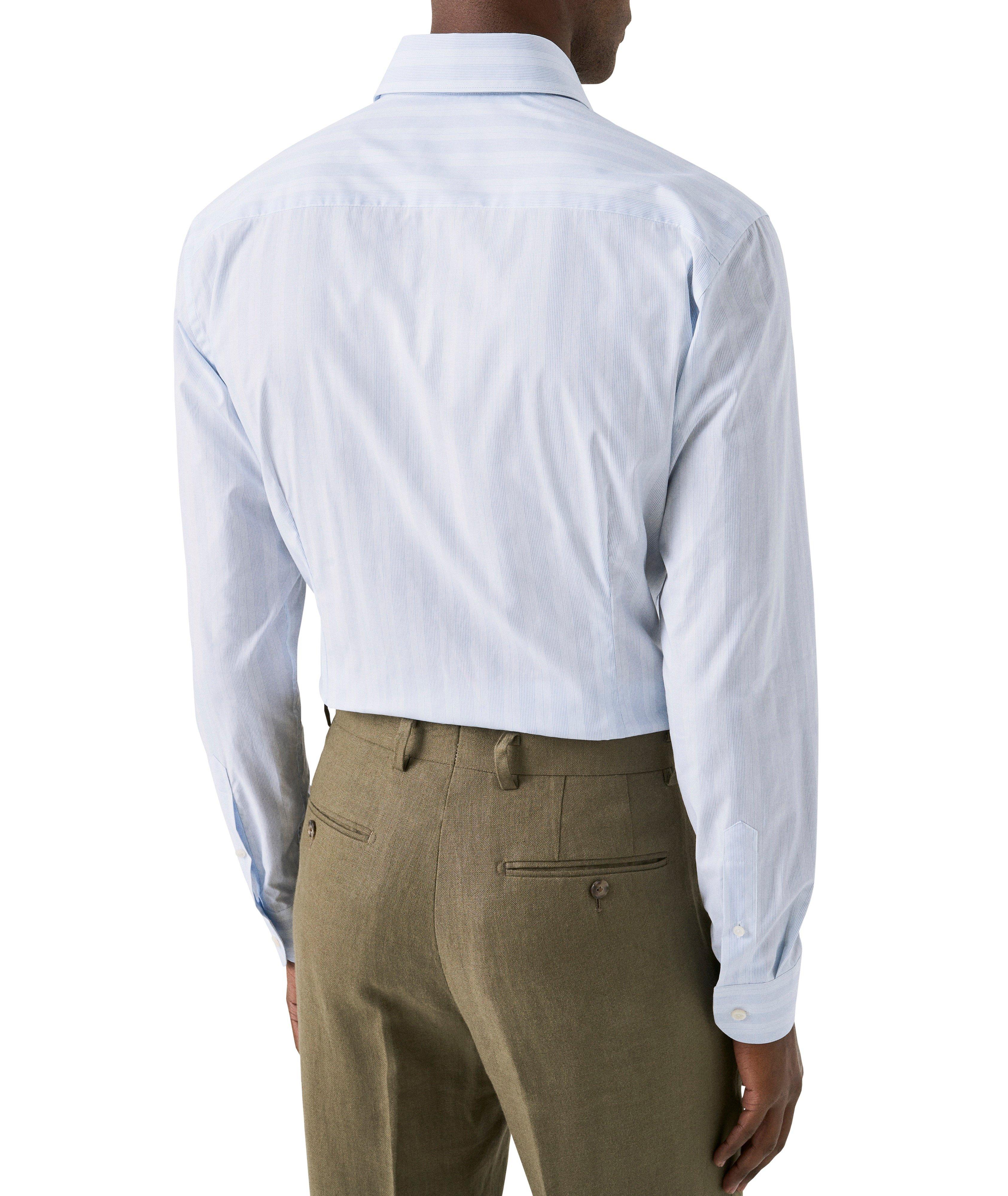Chemise habillée popeline brise rayures coupe-contemporaine image 2