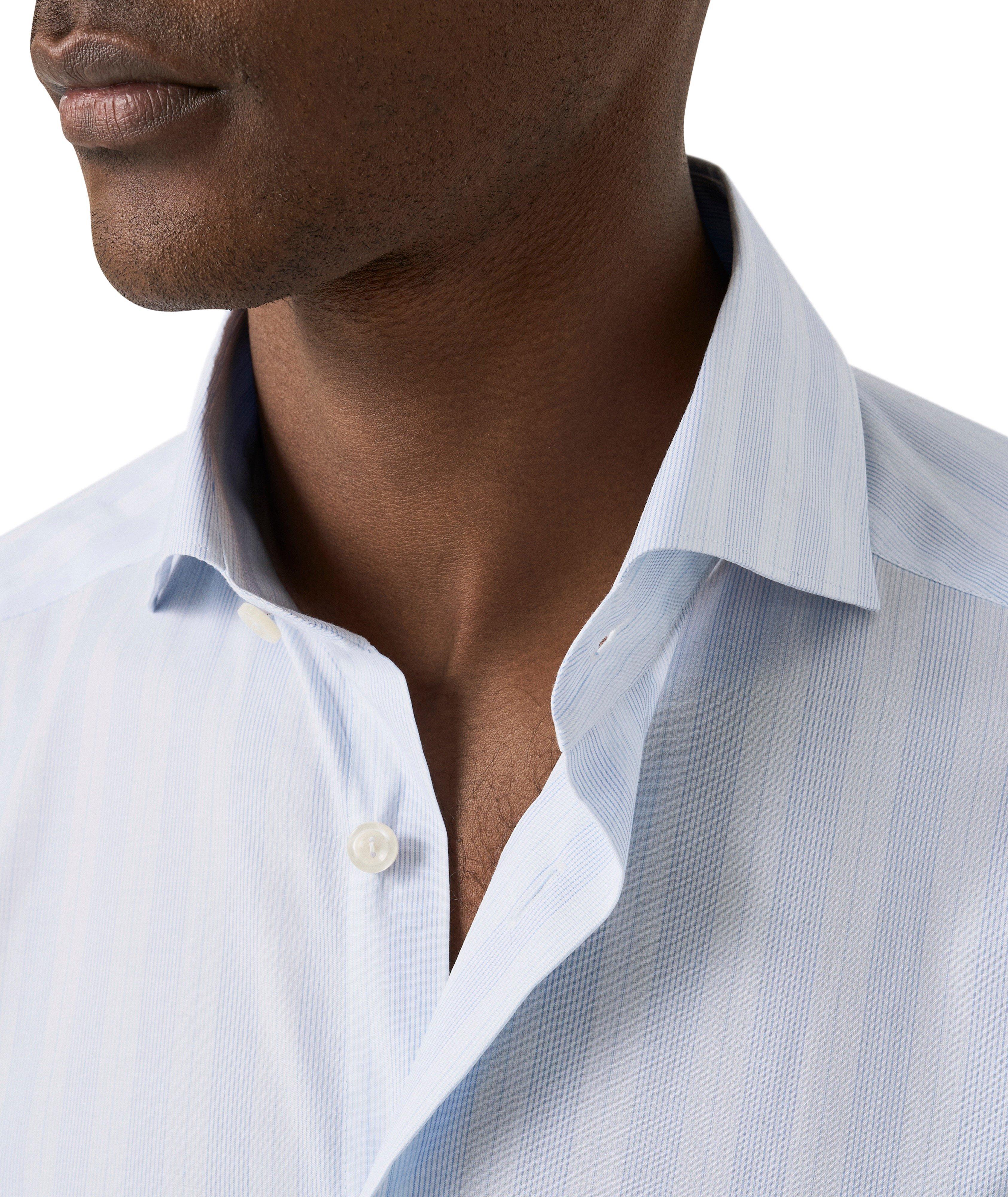 Chemise habillée popeline brise rayures coupe-contemporaine image 3