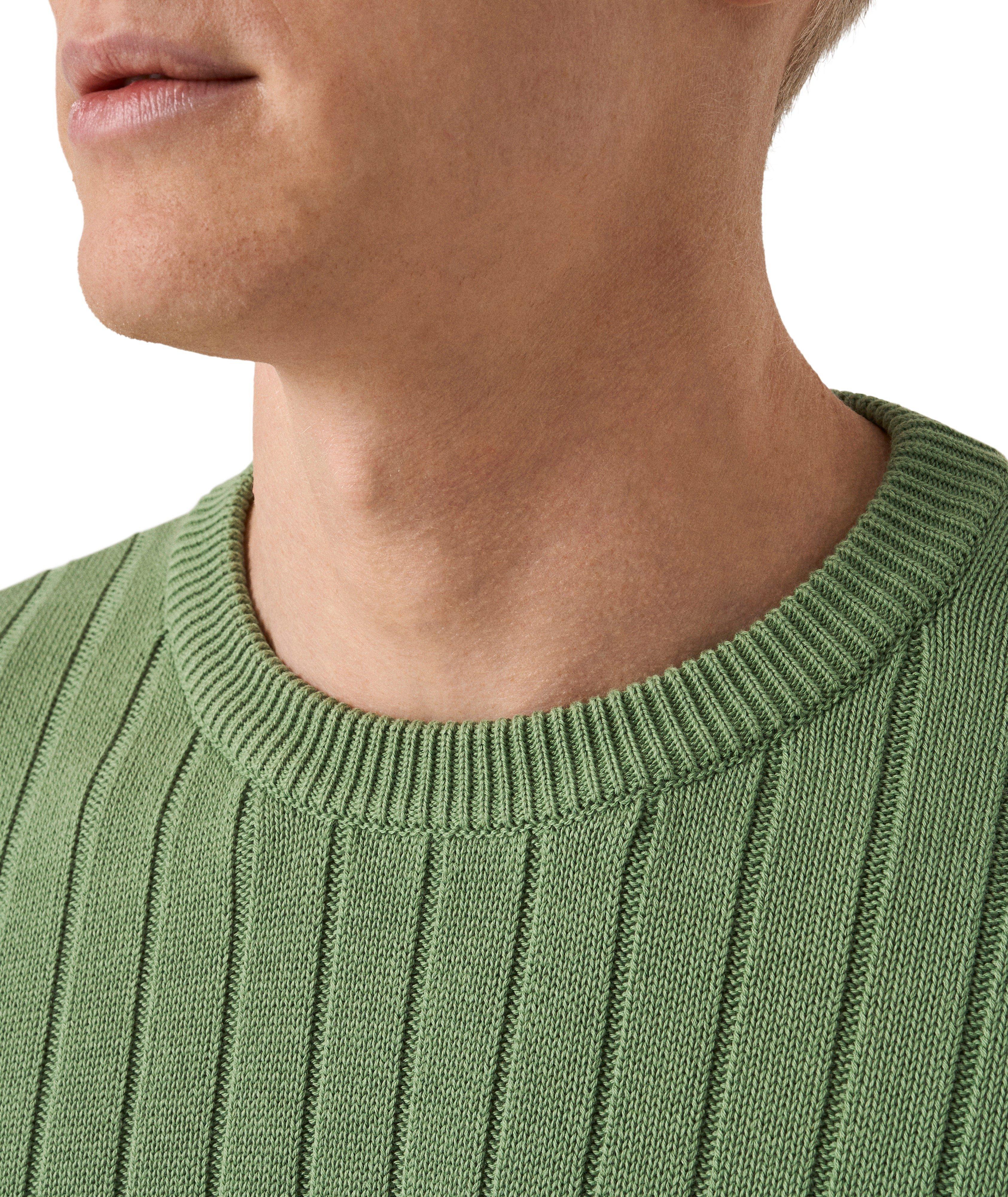 Structure Knit Cotton Crewneck Sweater image 3