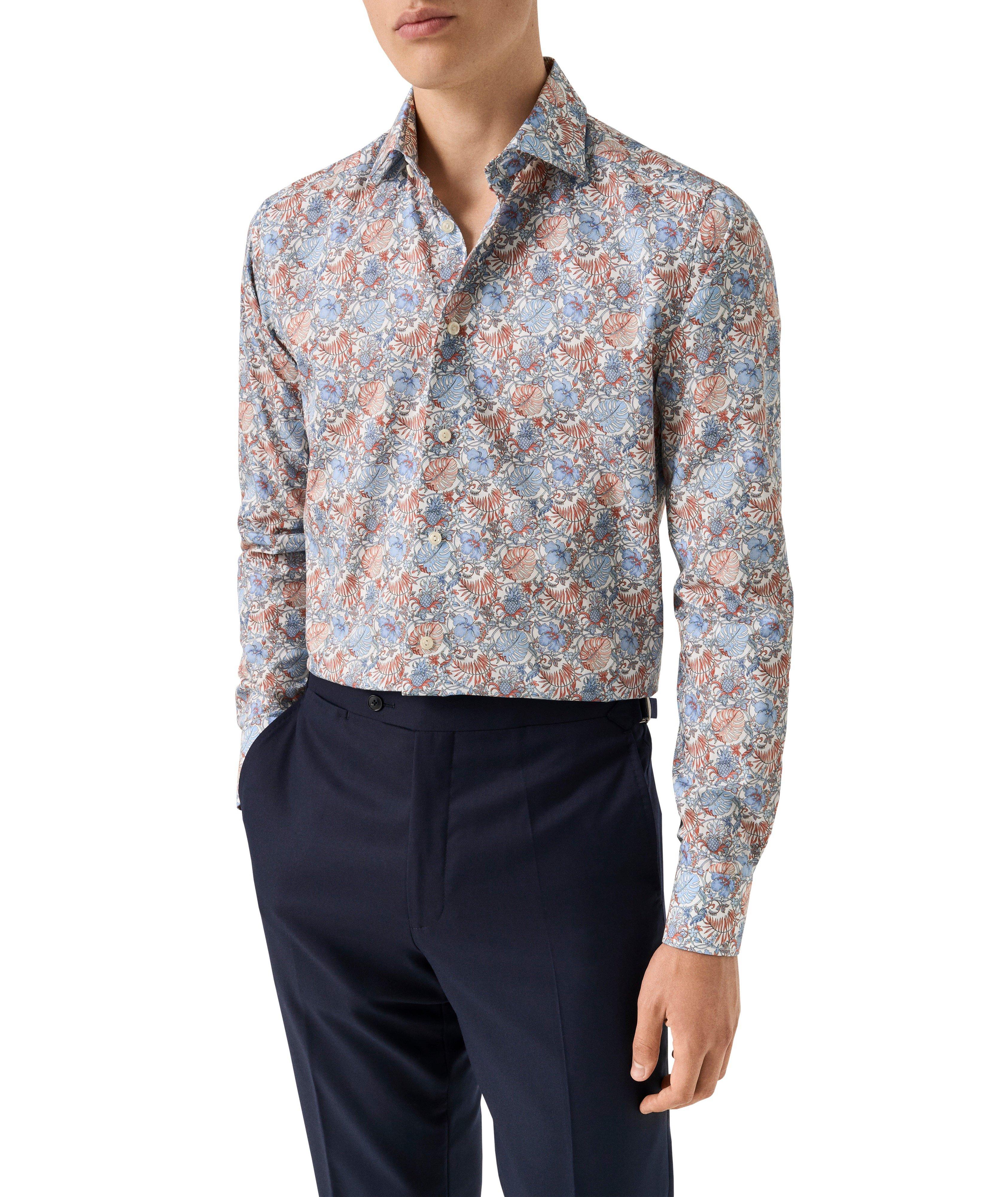 Contemporary-Fit Floral Twill Dress Shirt image 1