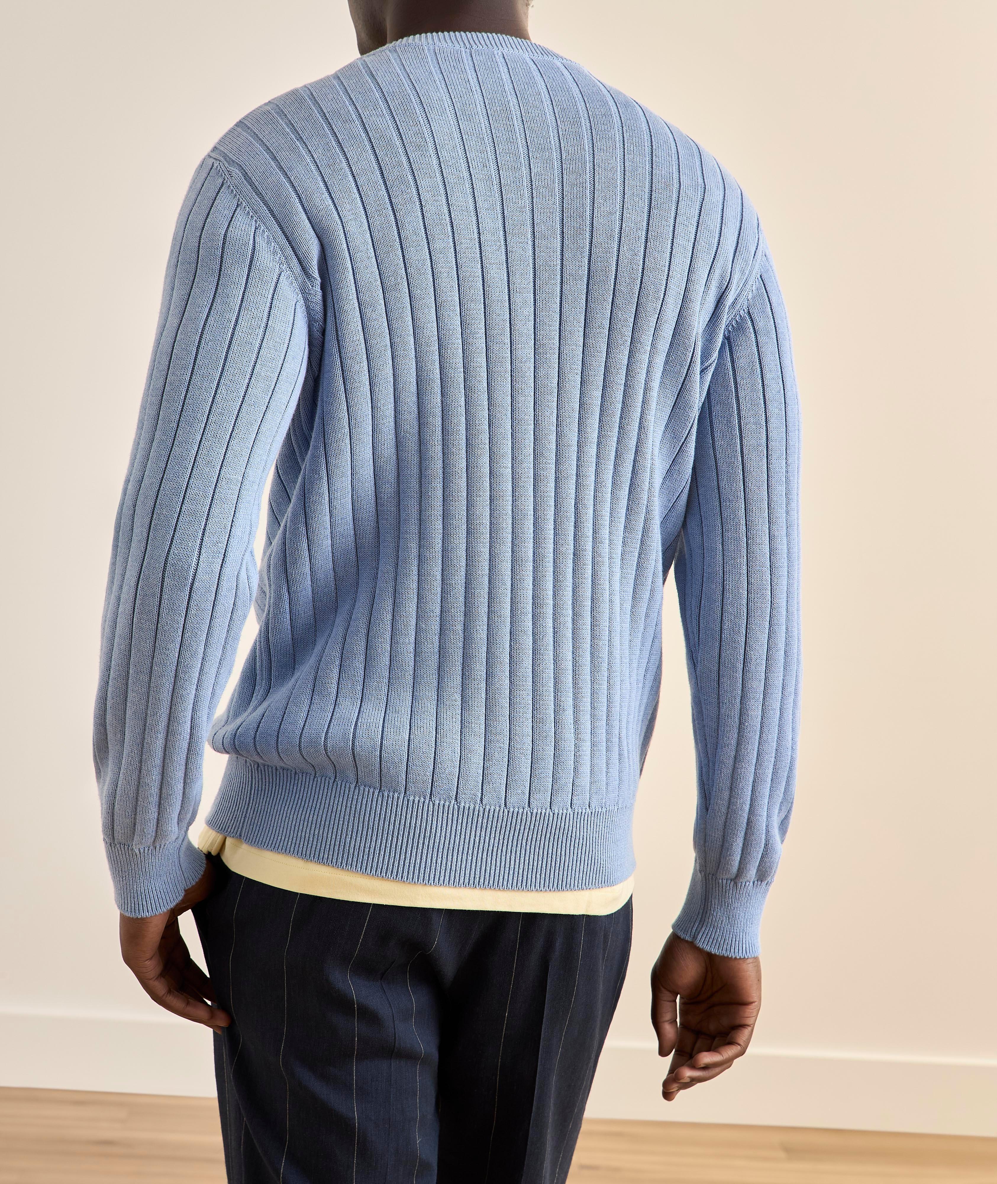 Structure Knit Cotton Crewneck Sweater image 2