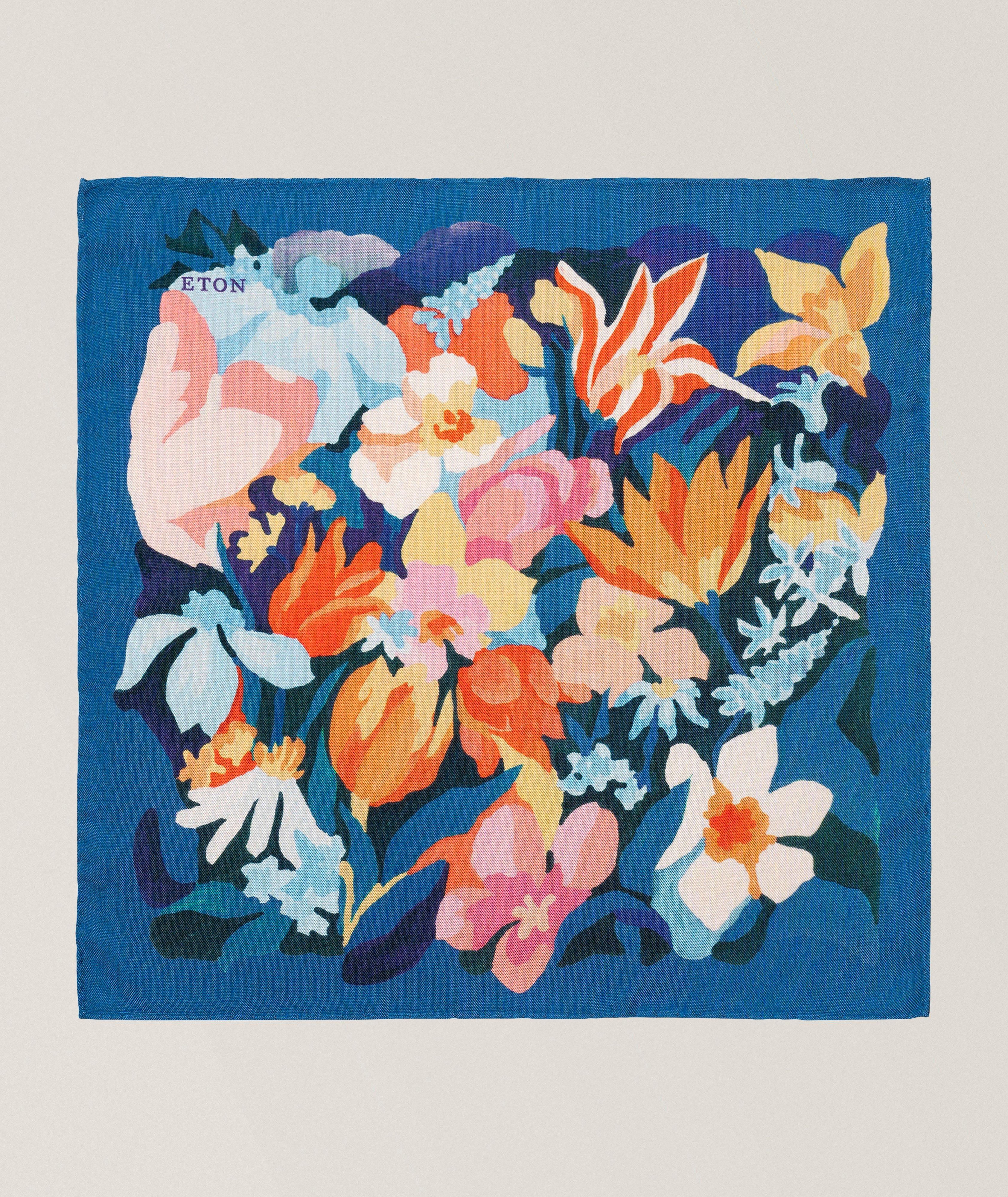 Eton Multi Floral Oxford Silk Pocket Square