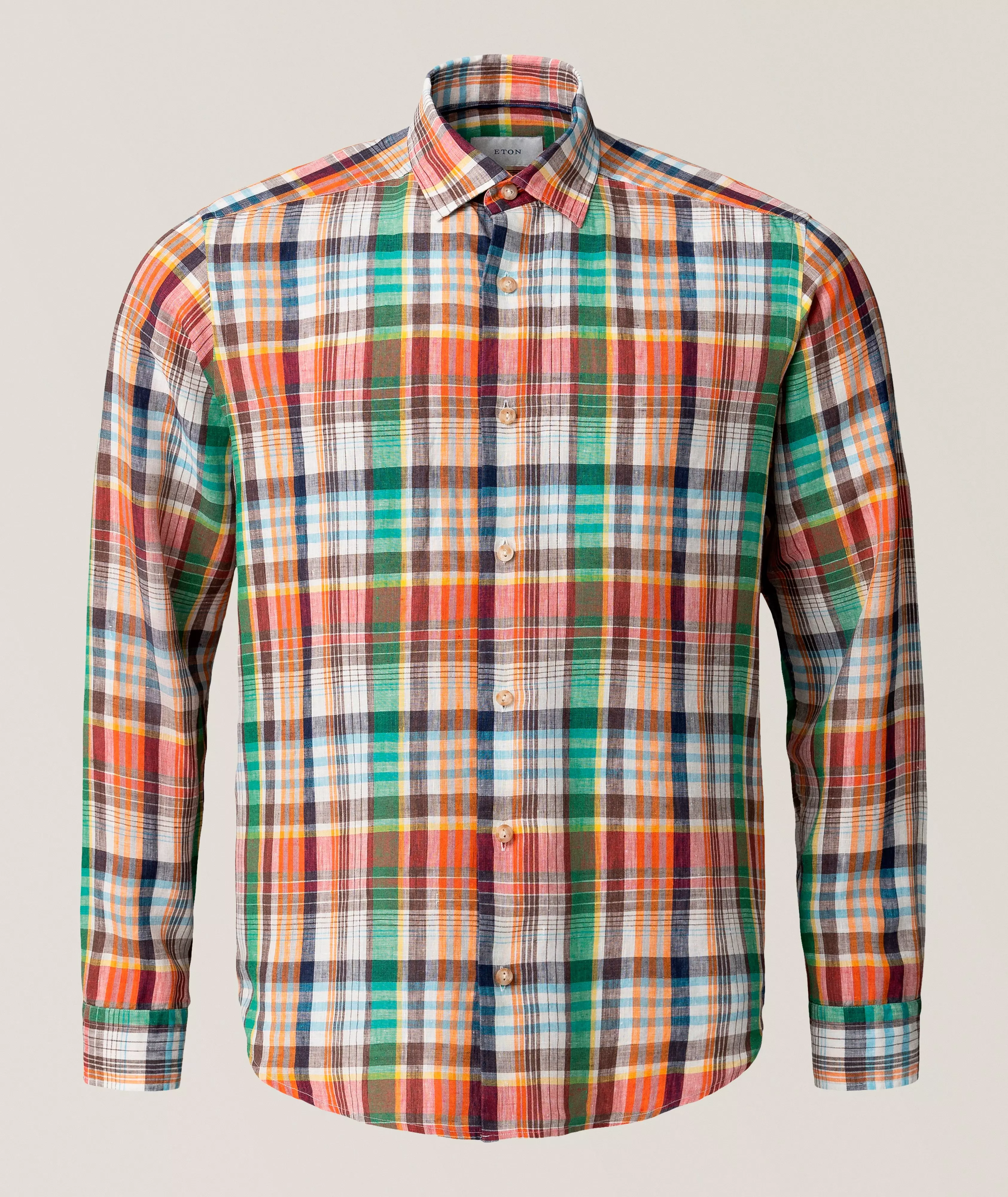 Eton Contemporary-Fit Bold Check Linen Shirt