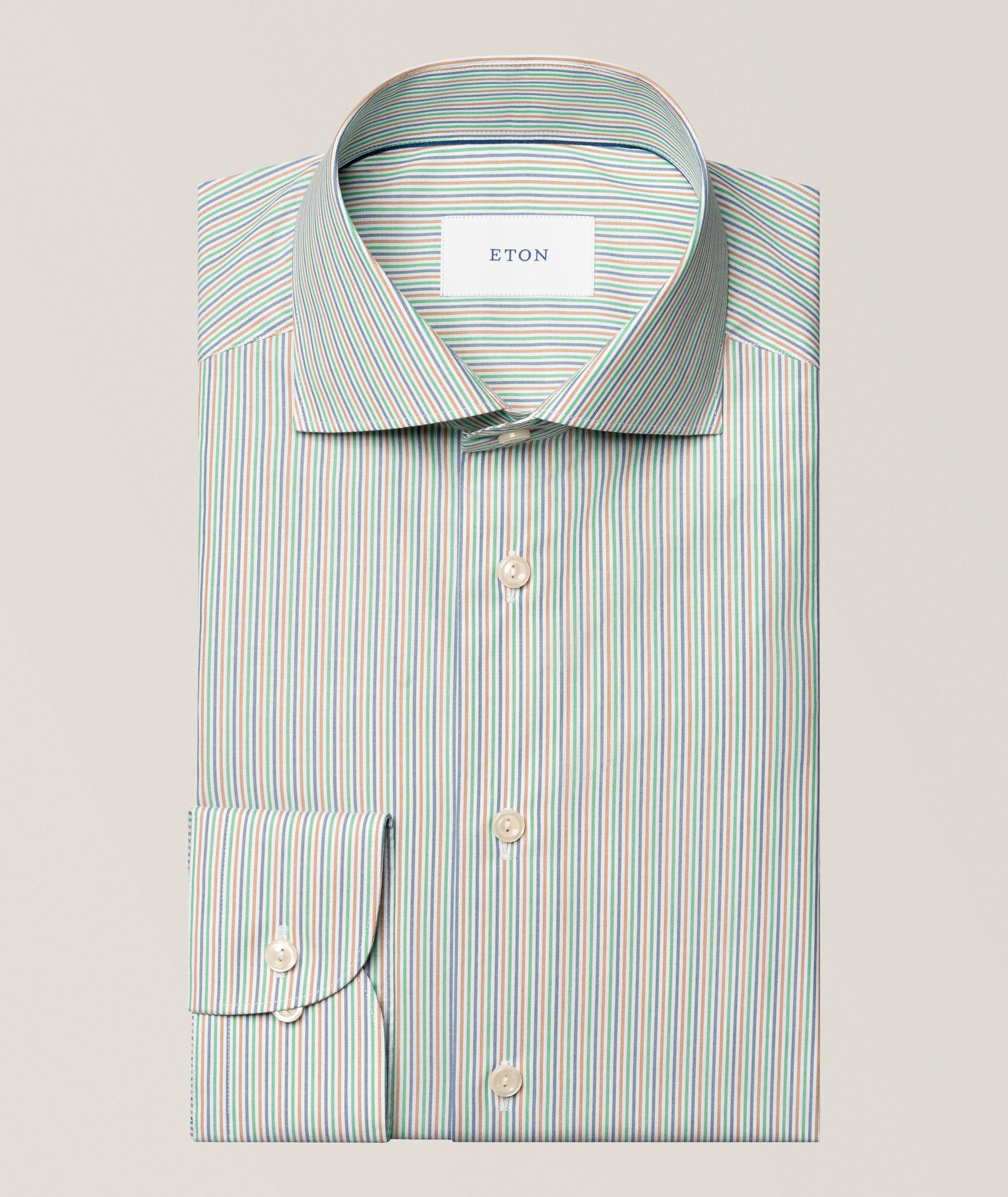 Eton Slim-Fit Striped Breeze Poplin Dress Shirt