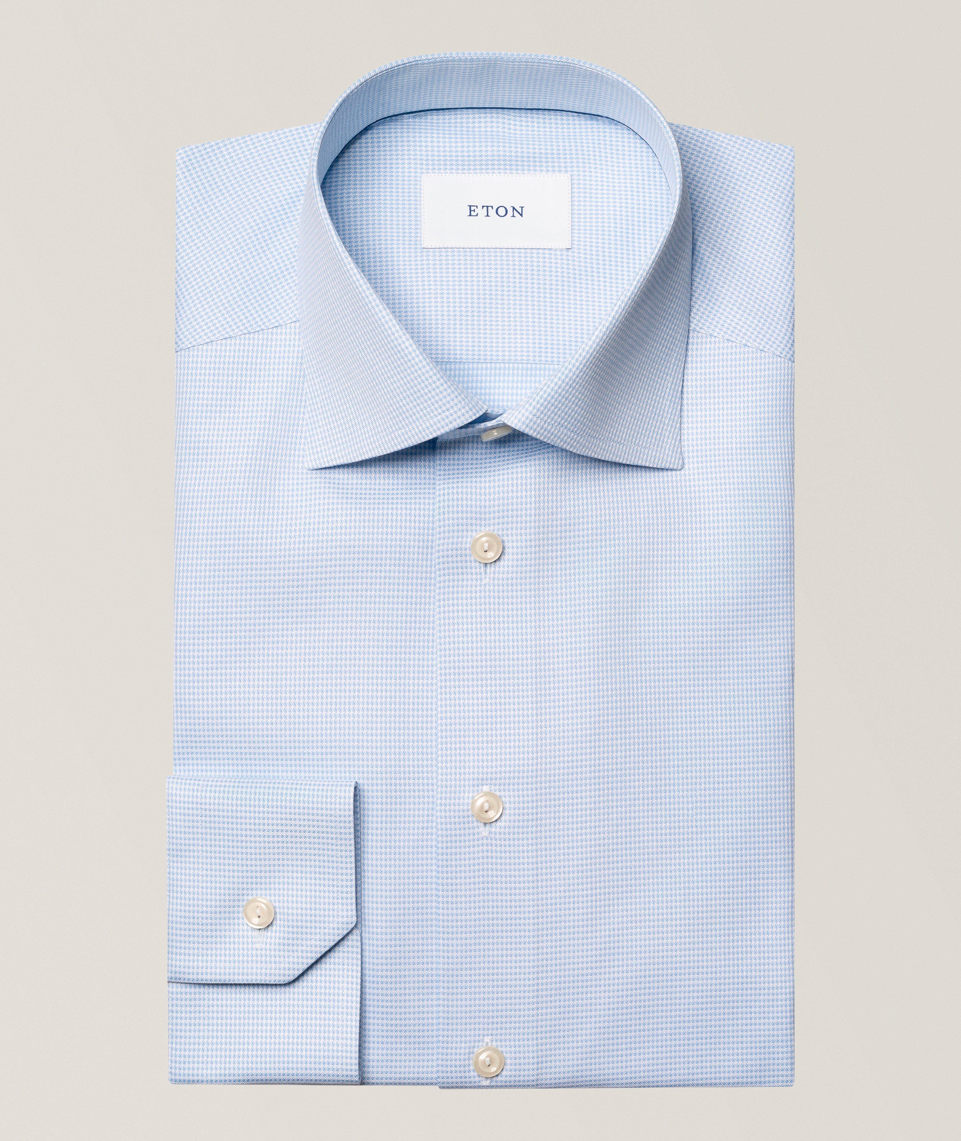 Eton Slim-Fit Houndstooth Twill Dress Shirt