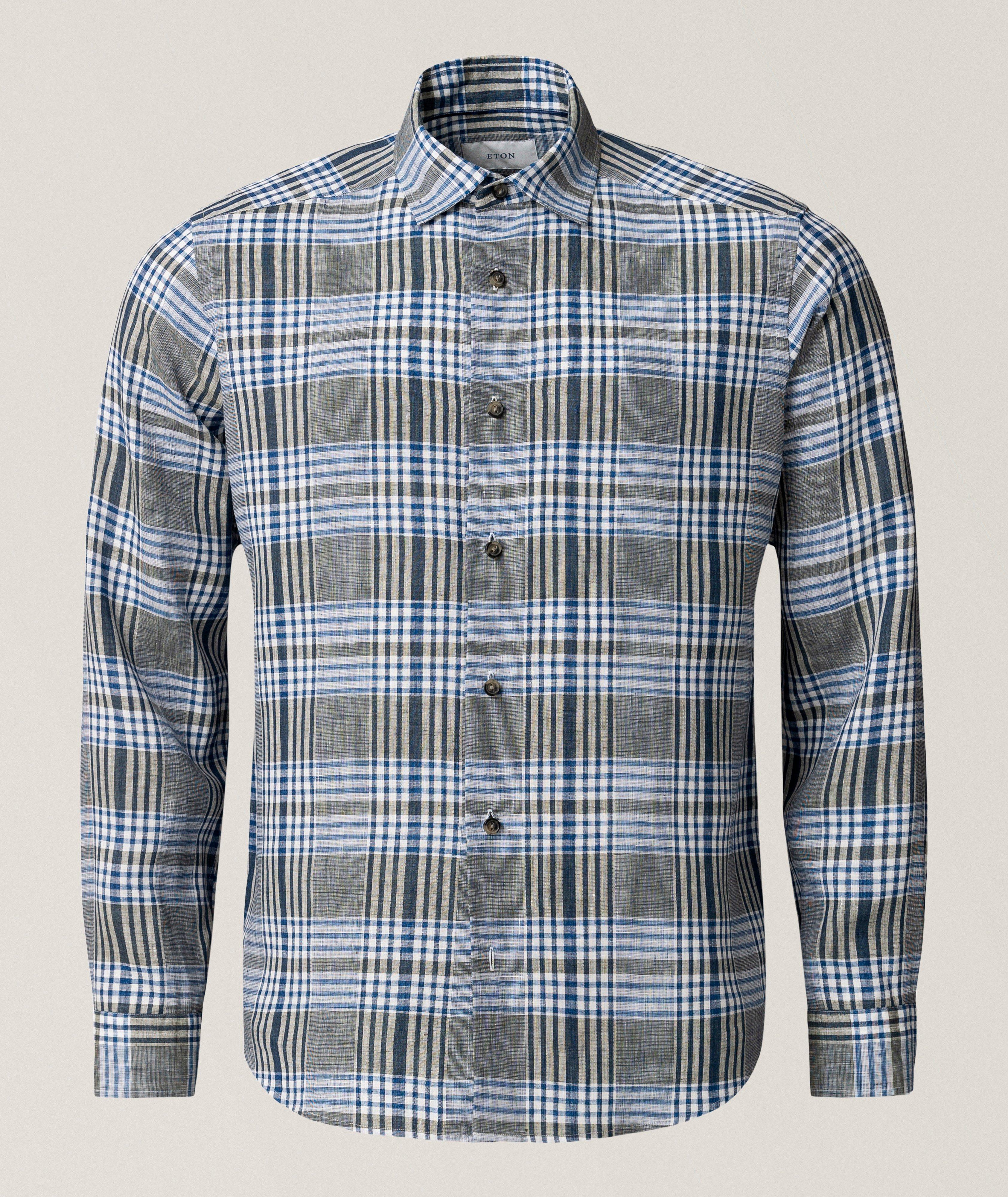 Eton Contemporary-Fit Bold Check Linen Shirt
