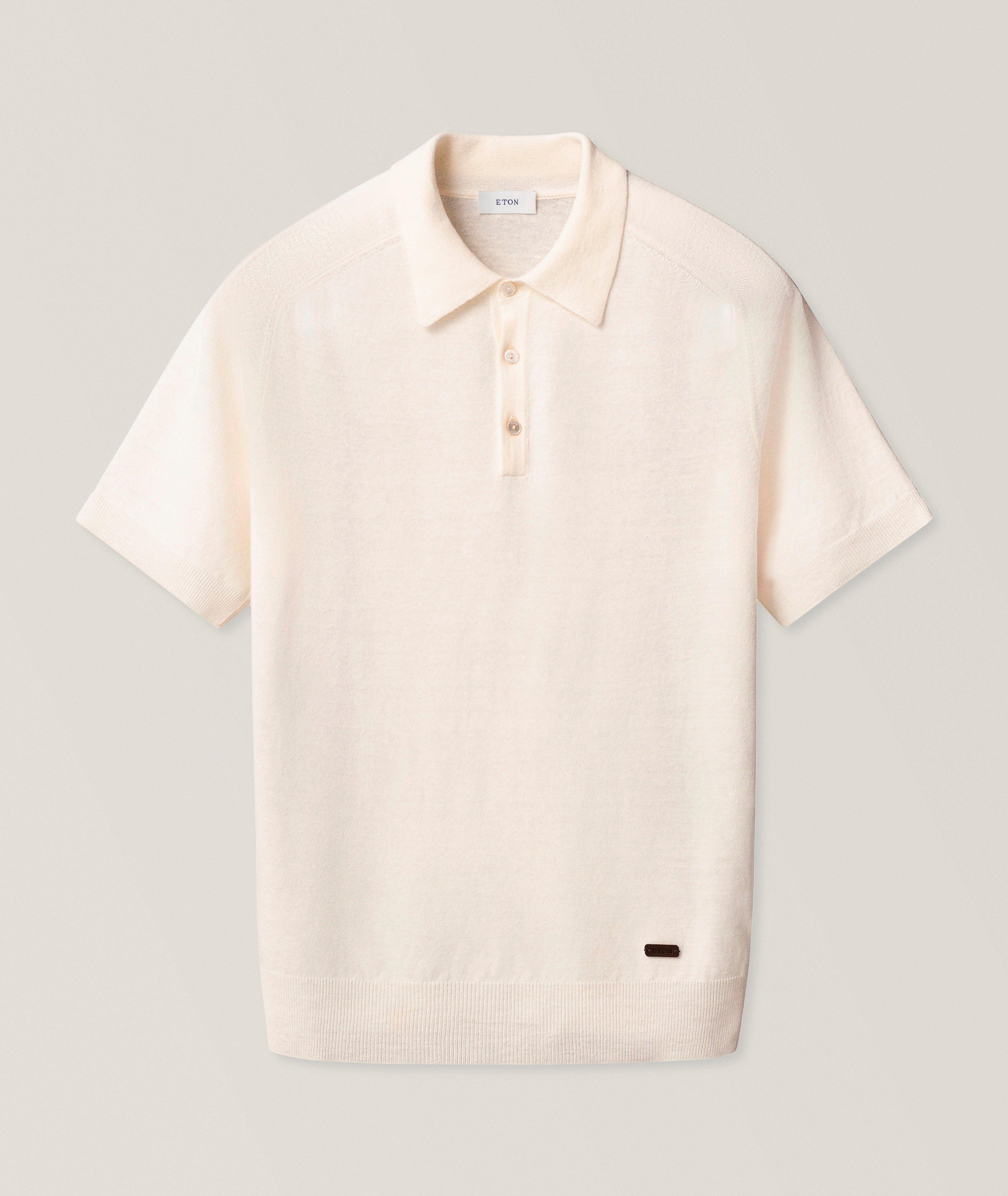 Eton Cotton-Linen Knit Polo 