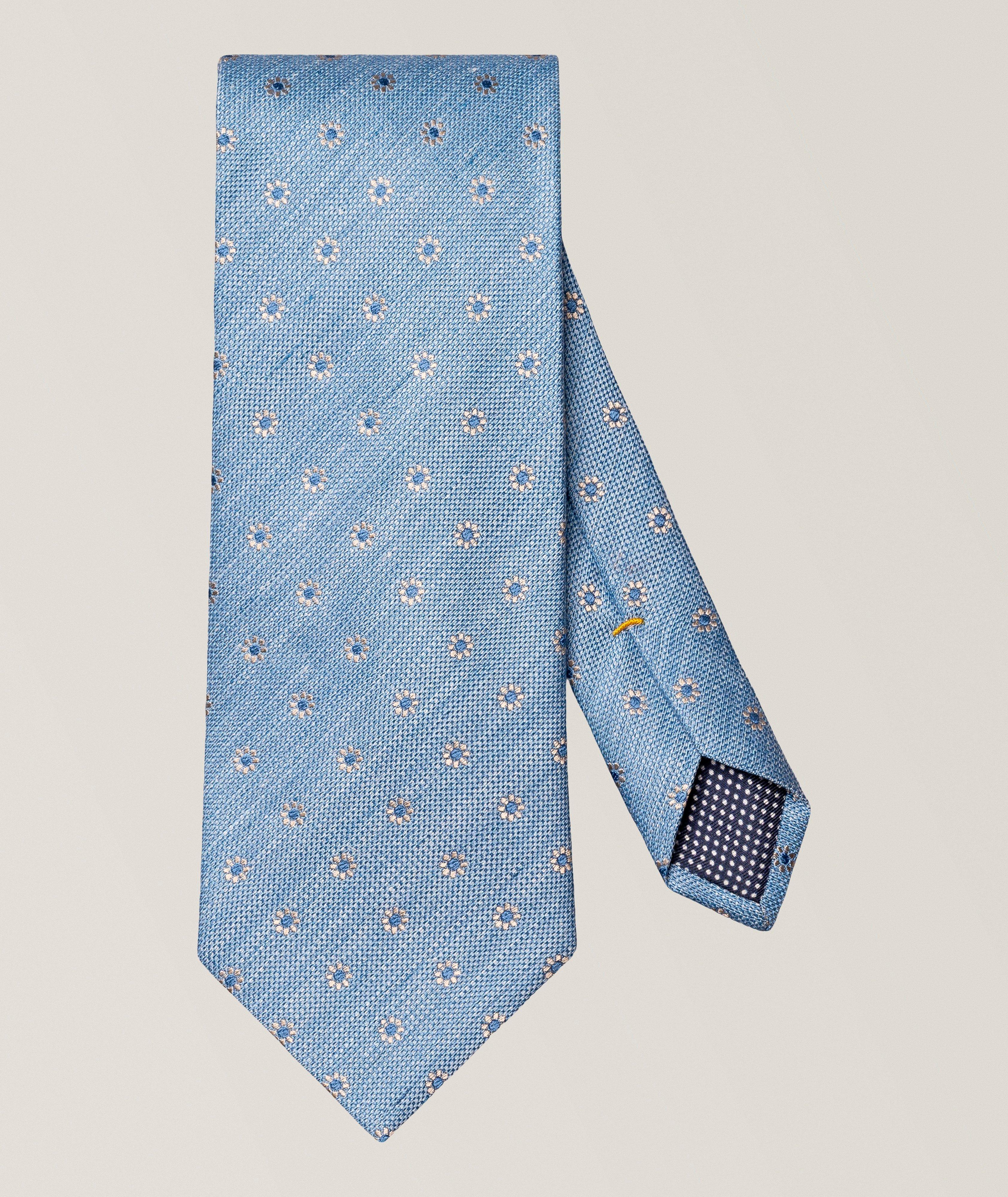 Floral Woven Linen-Silk Tie image 0