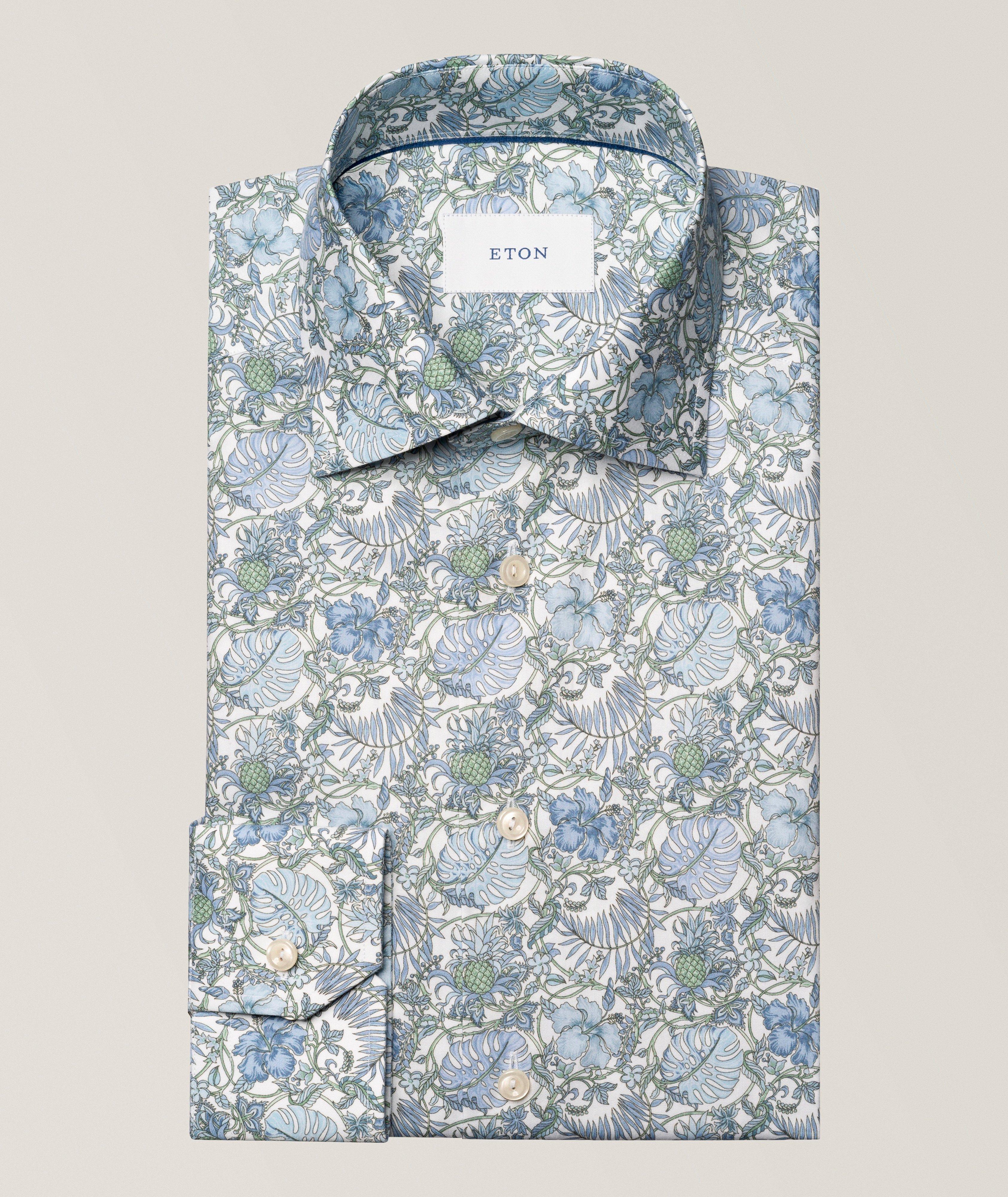 Eton Chemise habillée sergé floral coupe ajustée
