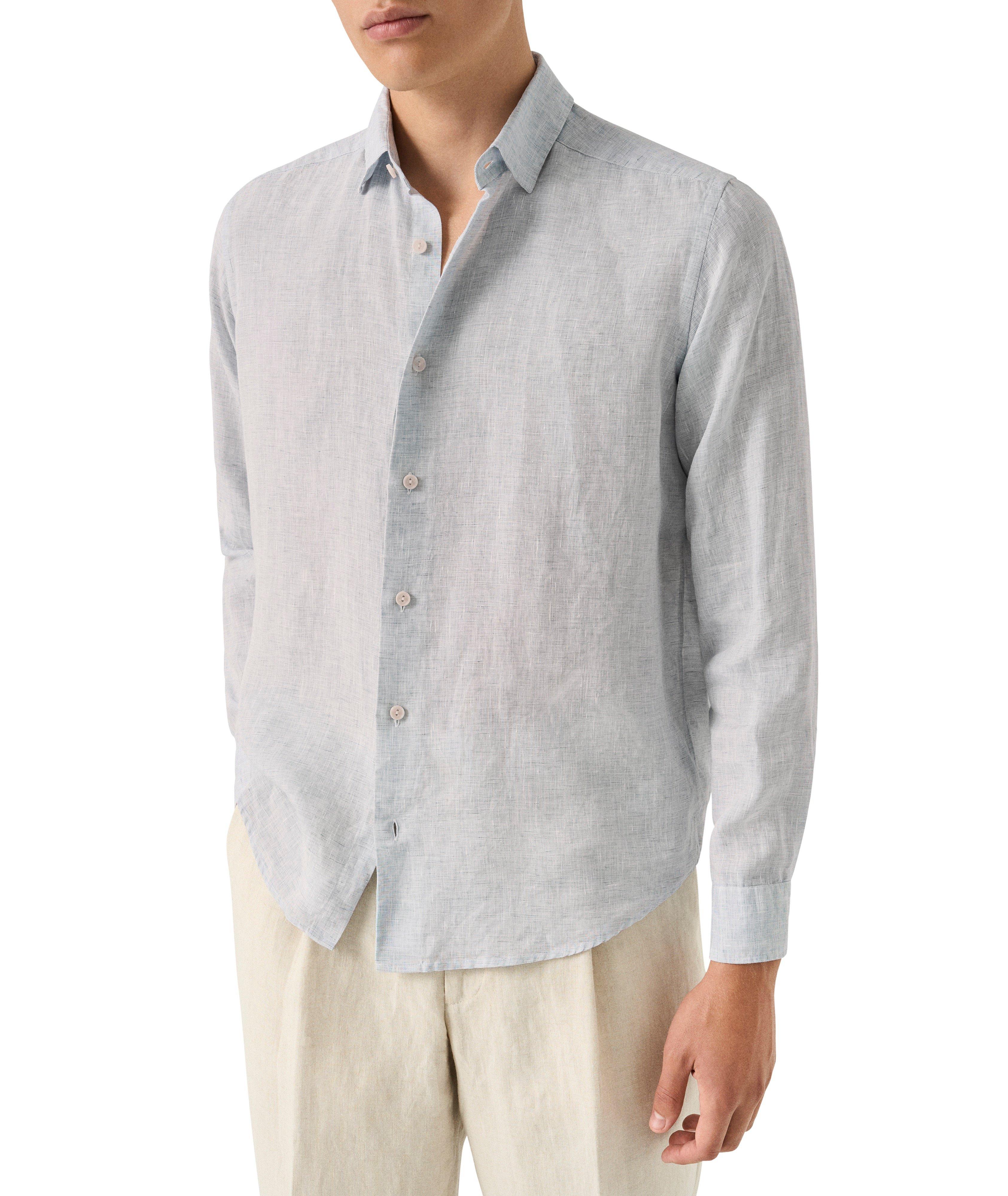 Contemporary-Fit Garment-Dyed Linen Shirt image 1