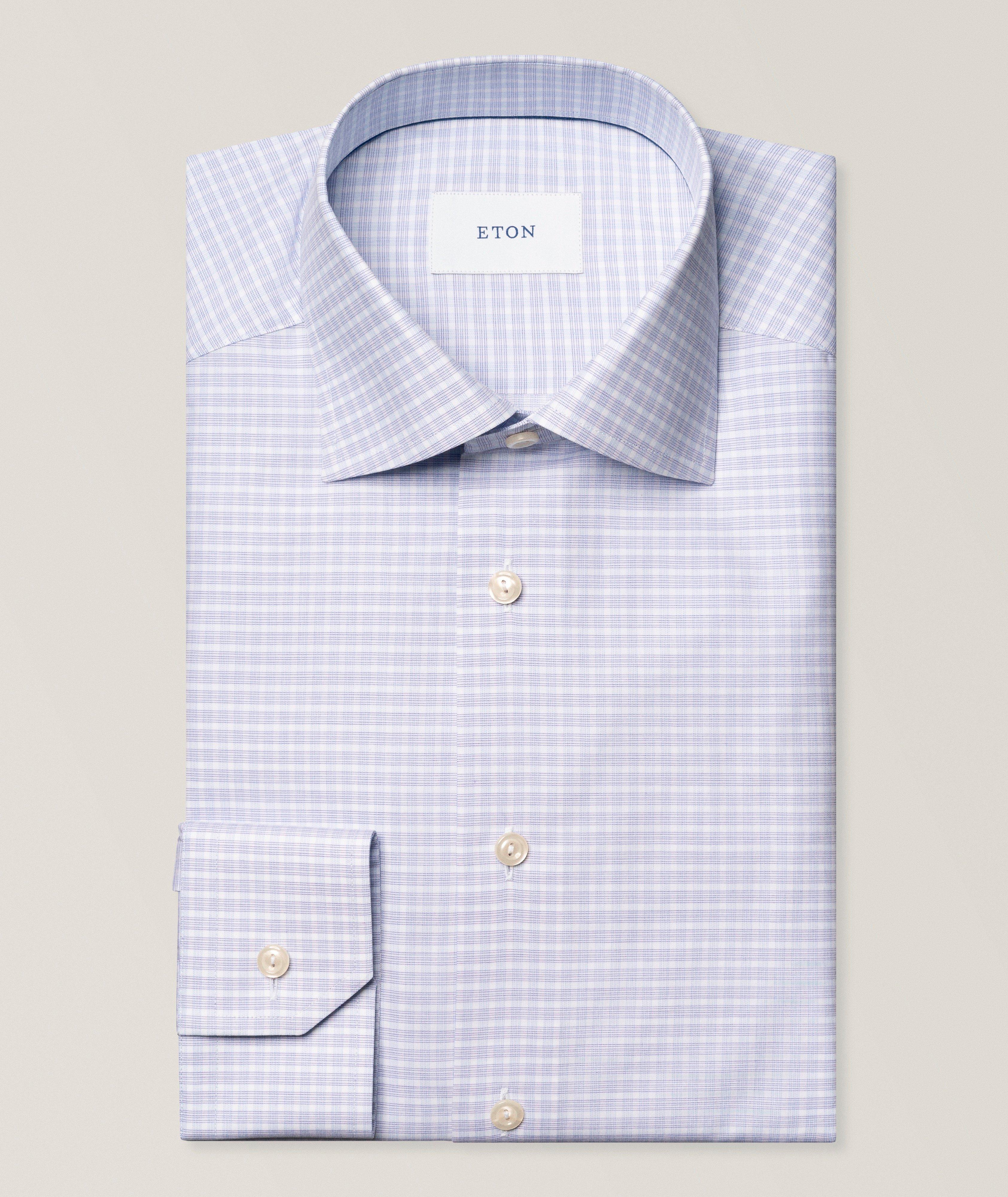 Eton Contemporary-Fit Check Fine Twill Dress Shirt