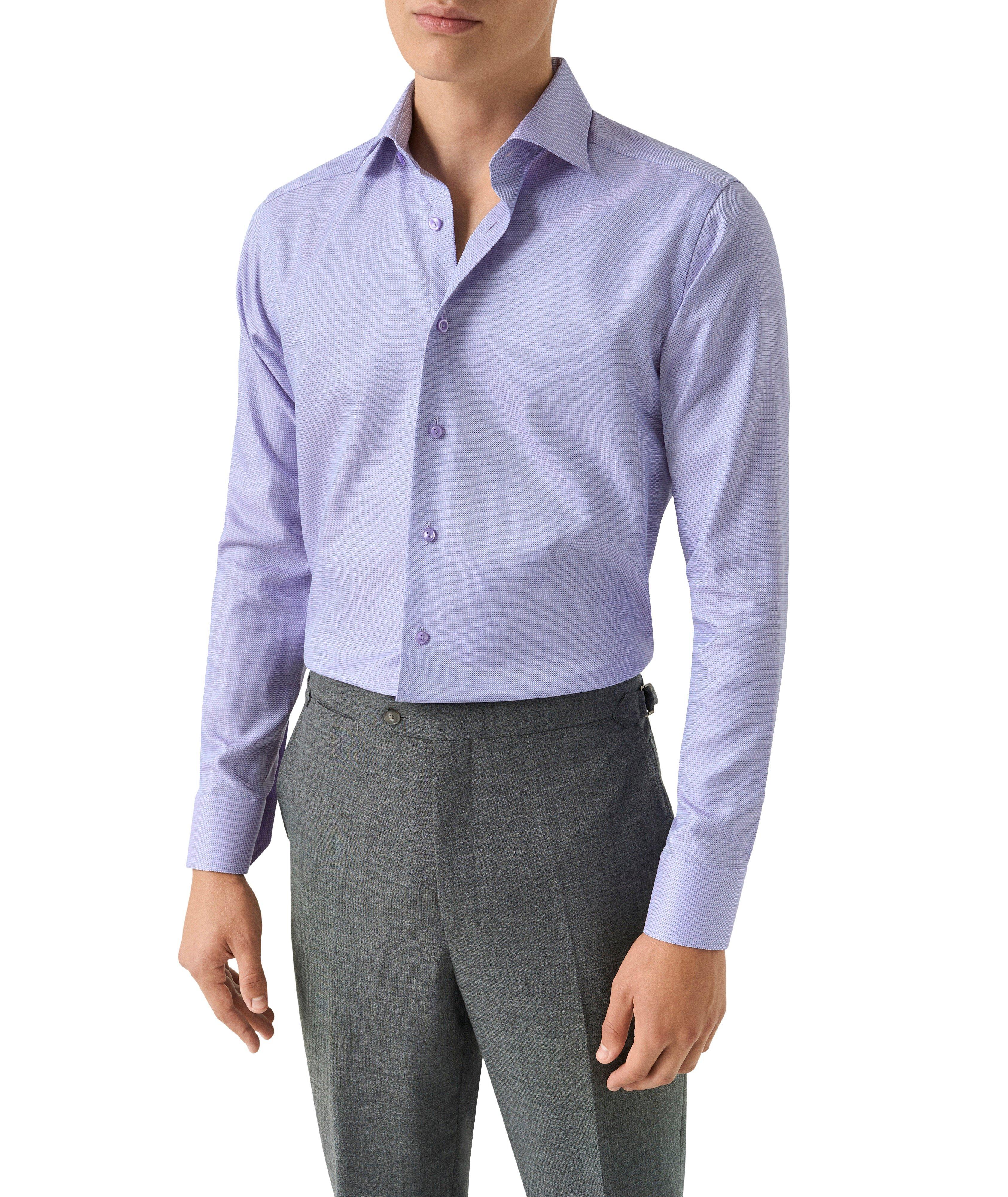 Chemise habillée sergé semi-uni coupe-contemporaine image 1